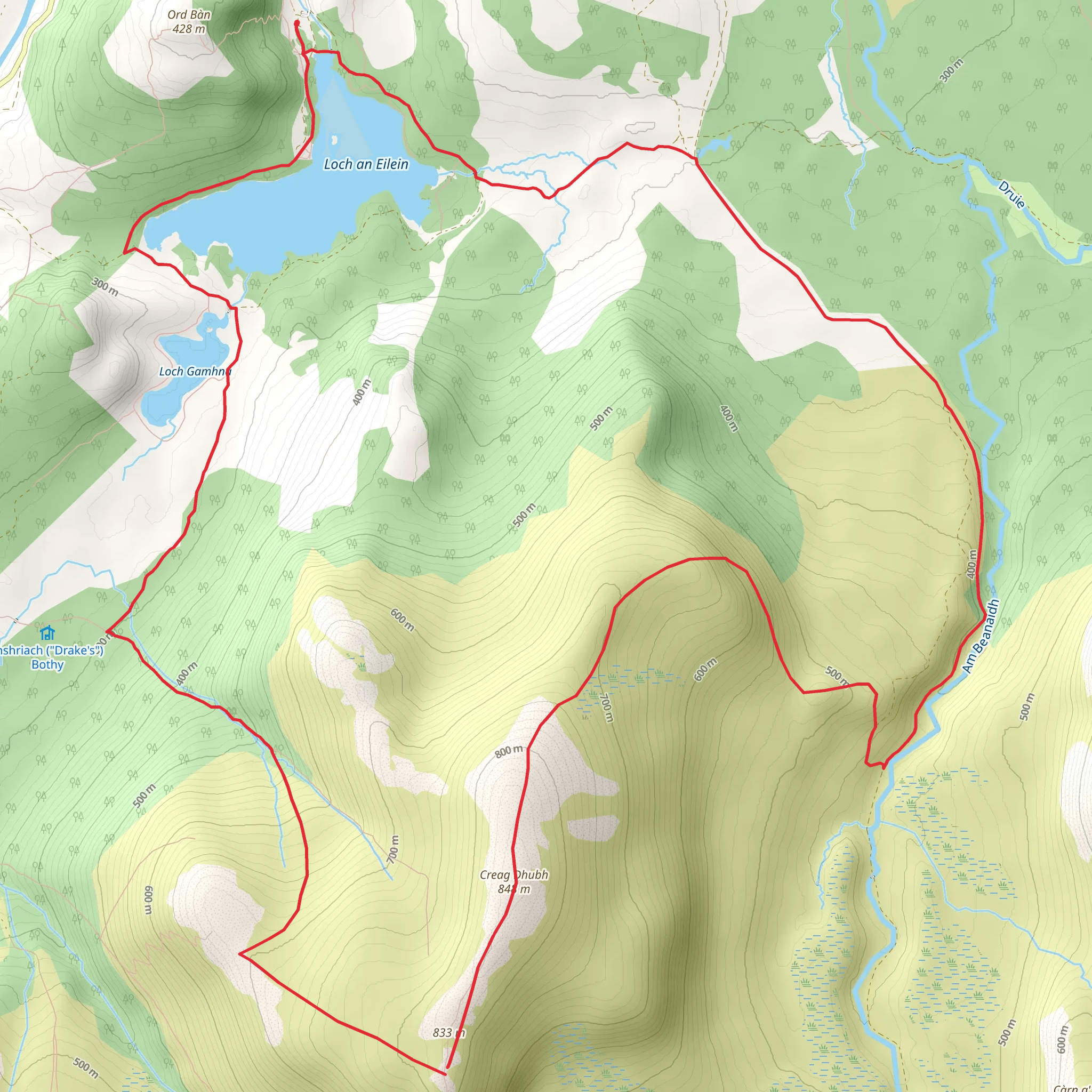 Argyll Stone Loop from Loch an Eilein mobile static map