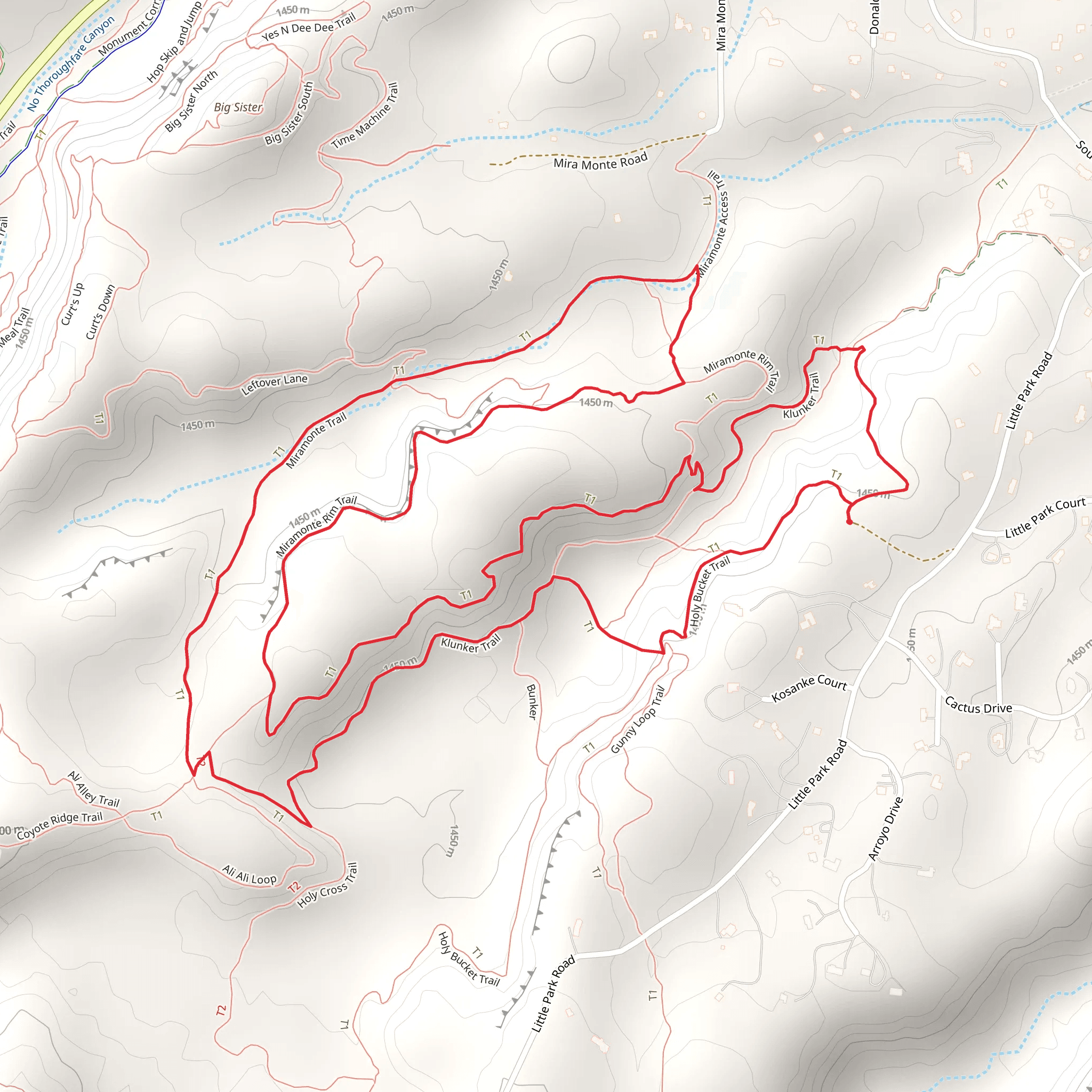 Miramonte Rim Trail and Clunker Trail Loop mobile static map