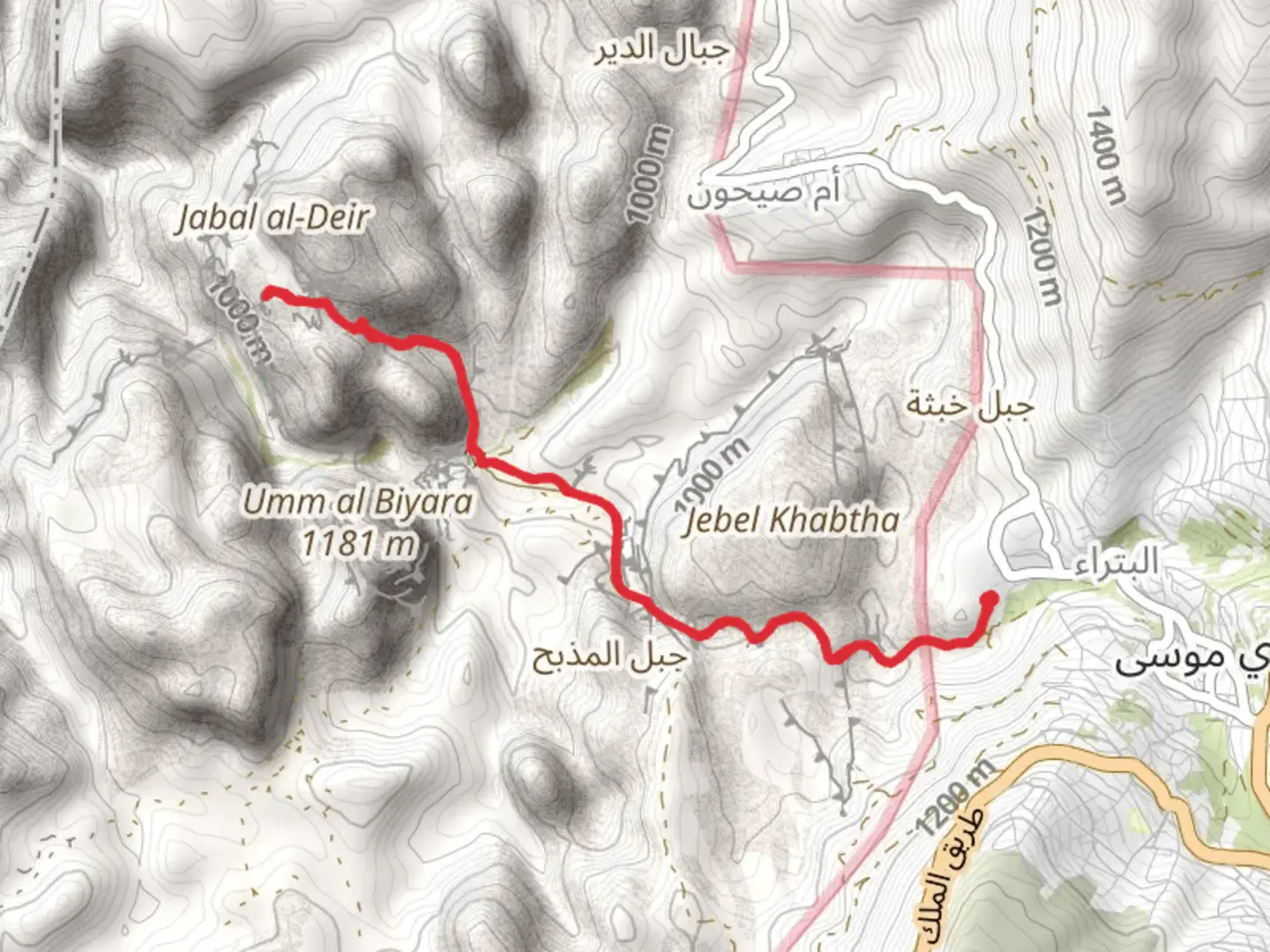 An image depicting the trail Petra Trail and its surrounding area.