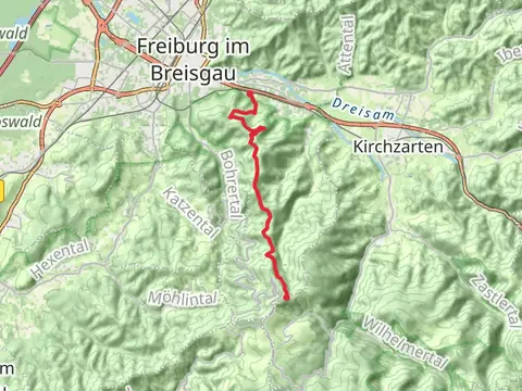 Moeslepark to Schauinsland via Laufstrecke Schauinsland Berglauf