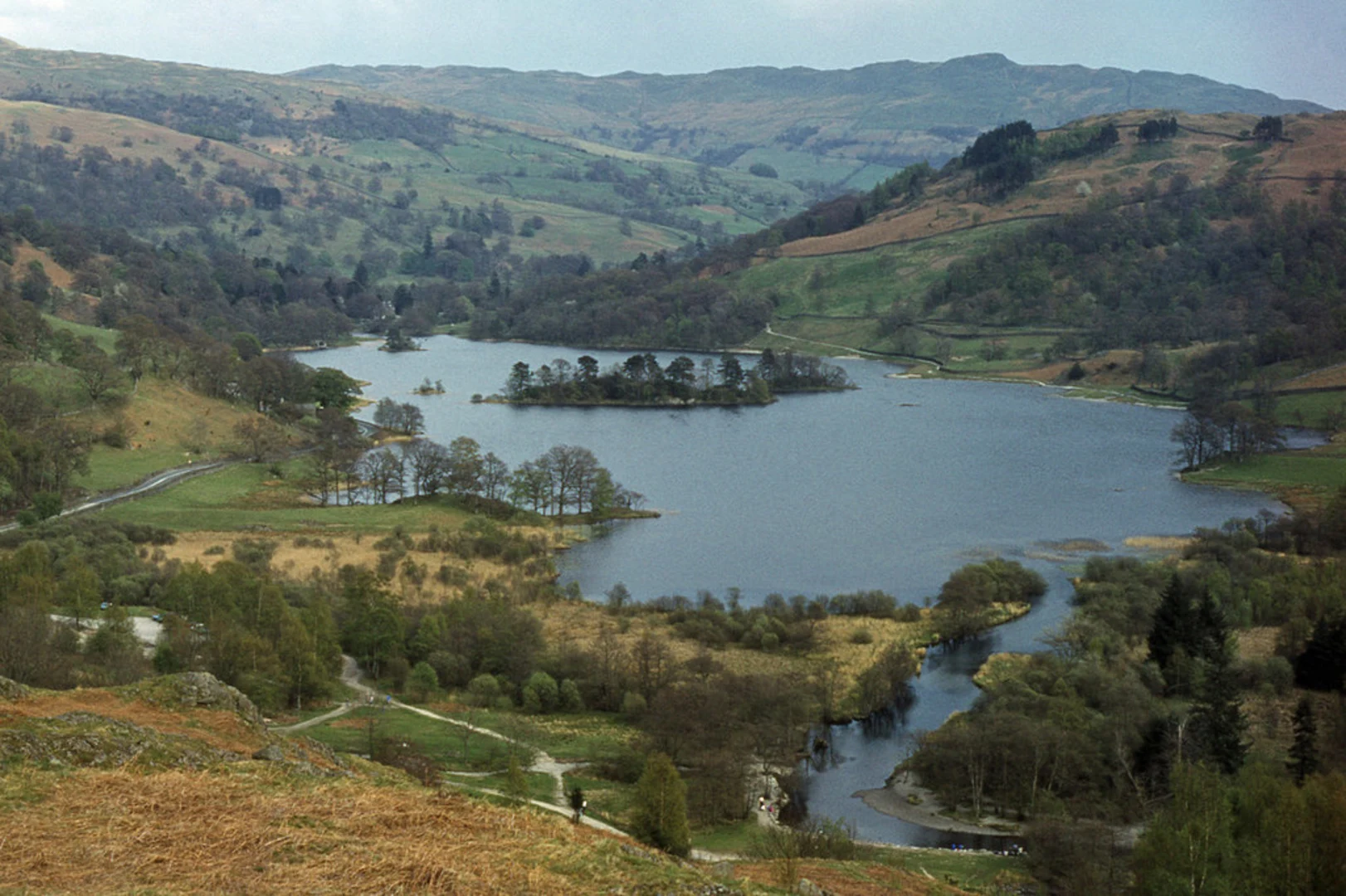 An image depicting the trail White Moss Common to Steps End Walk around Rydal Water and its surrounding area.