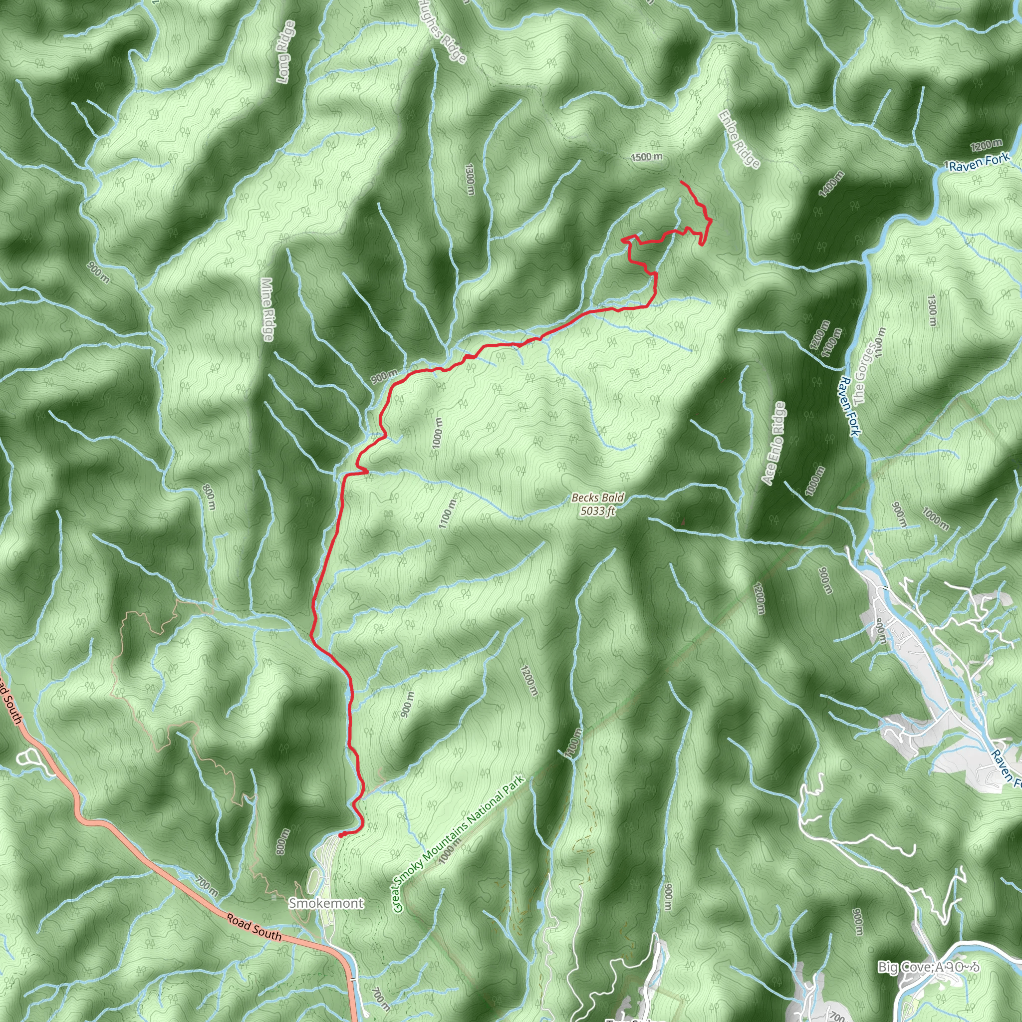 Chasteen Creek Trail mobile static map