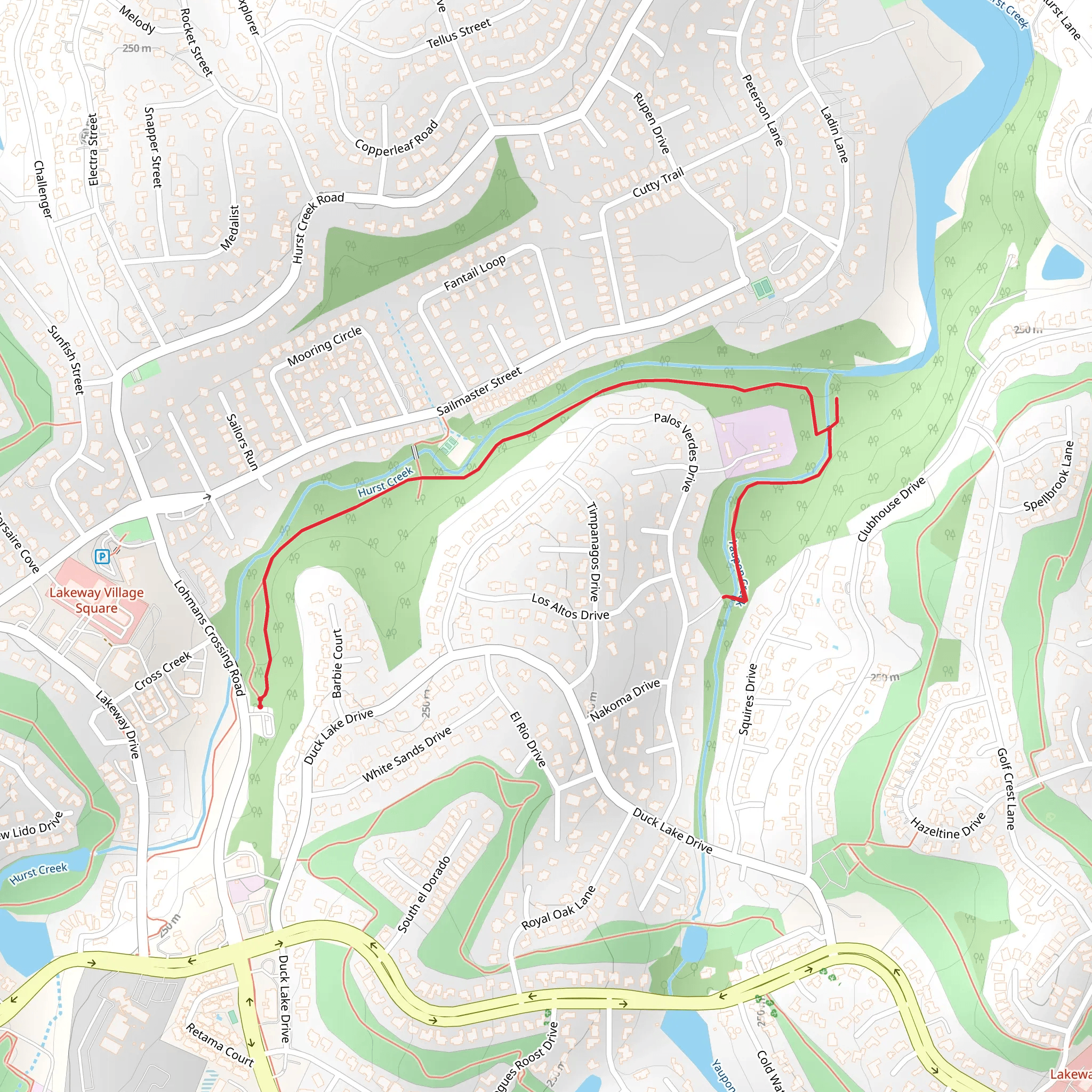 Hurst Creek and Youpon Creek mobile static map