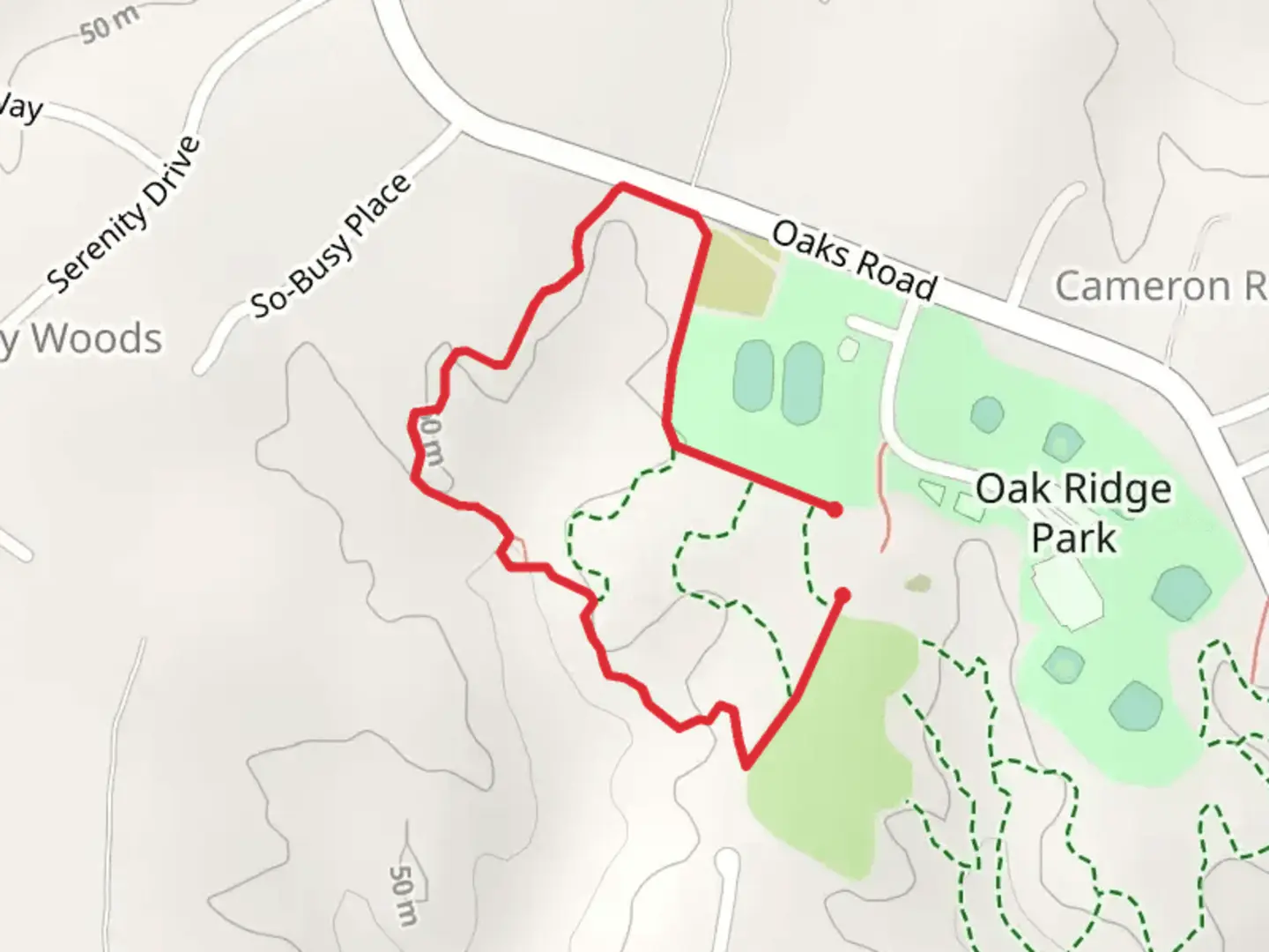 An image depicting the trail Blue Short Path and its surrounding area.