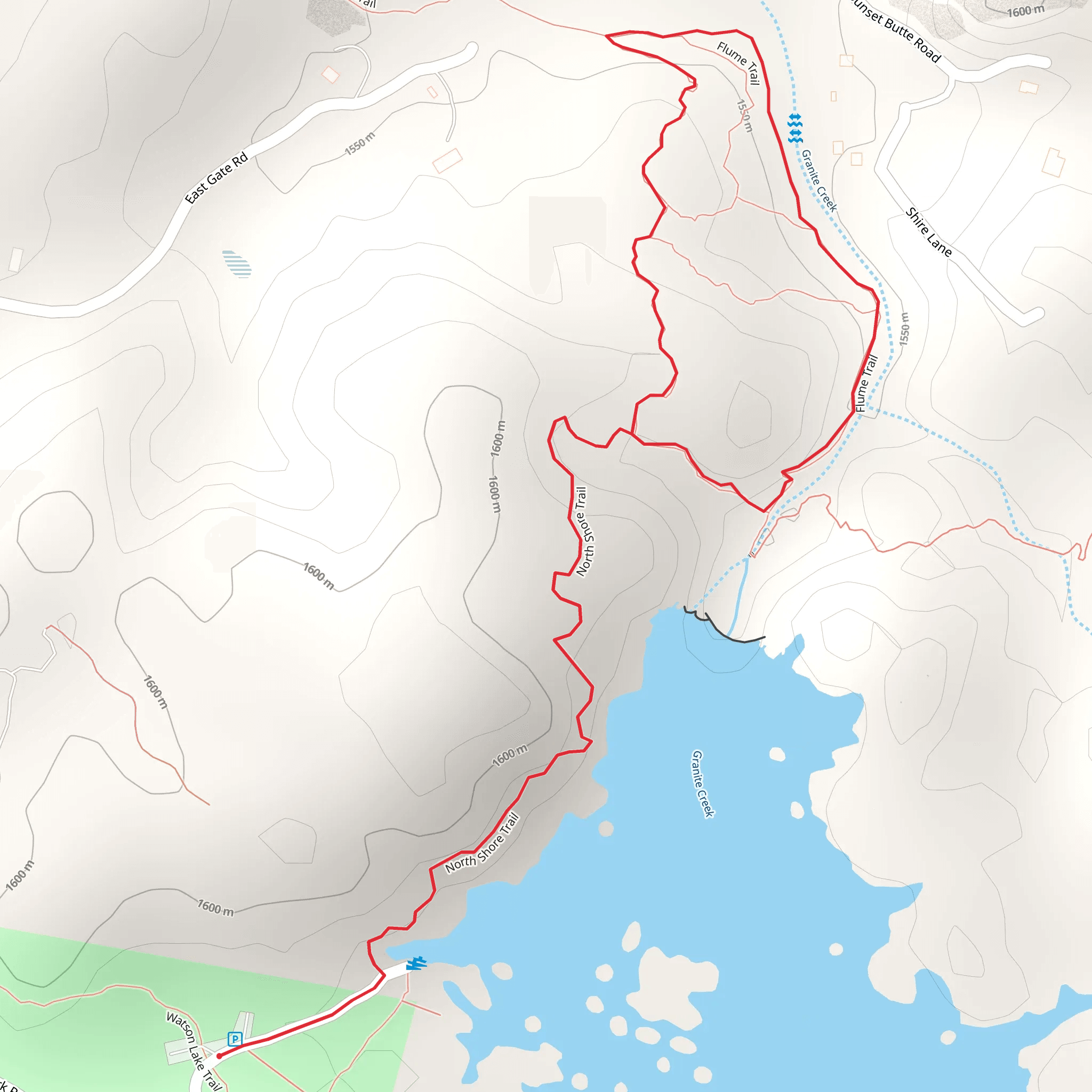 Granite Creek - Flume Trail mobile static map