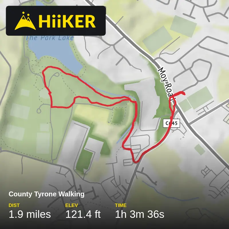 A map preview of the recording County Tyrone Walking.