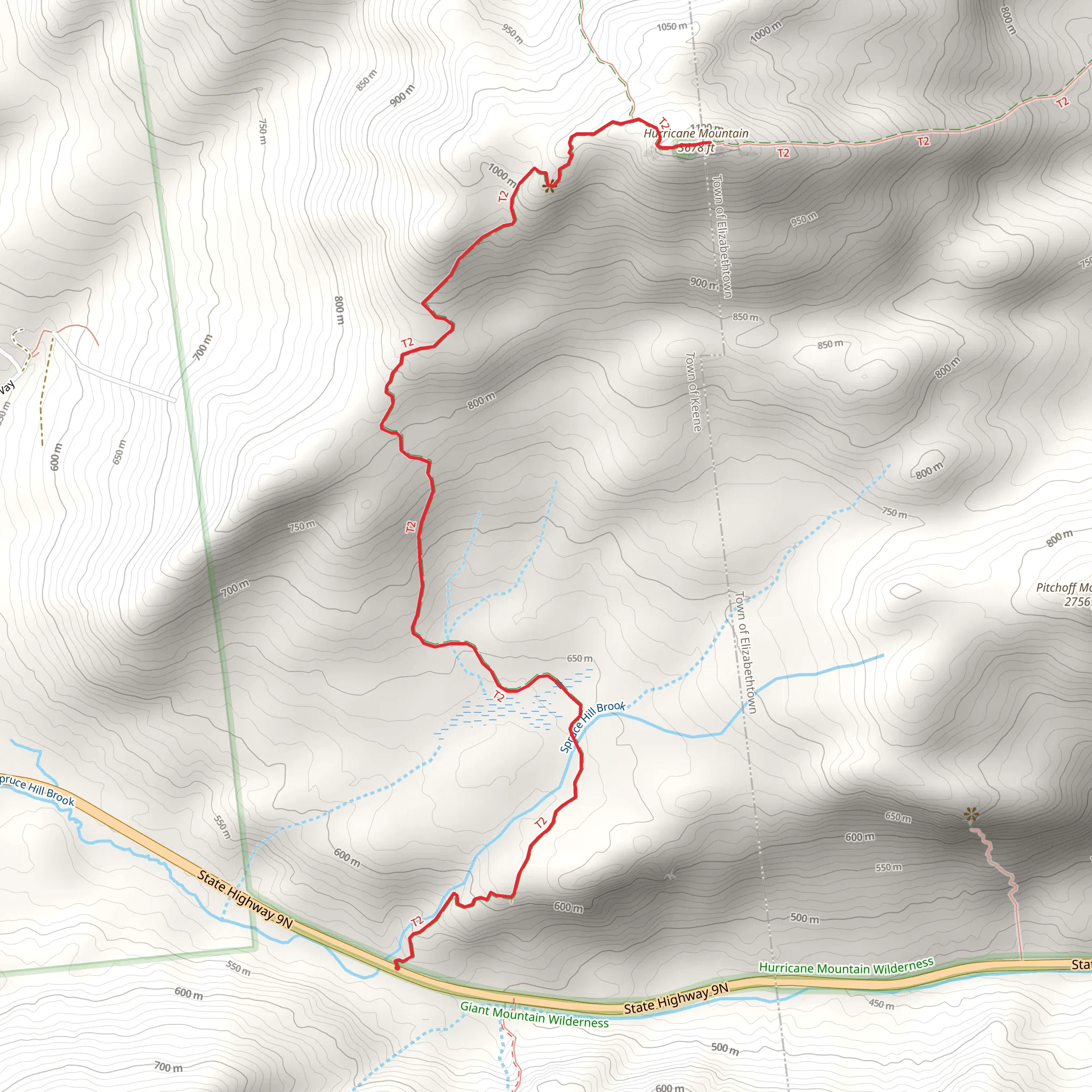 Hurricane Mountain Trail mobile static map