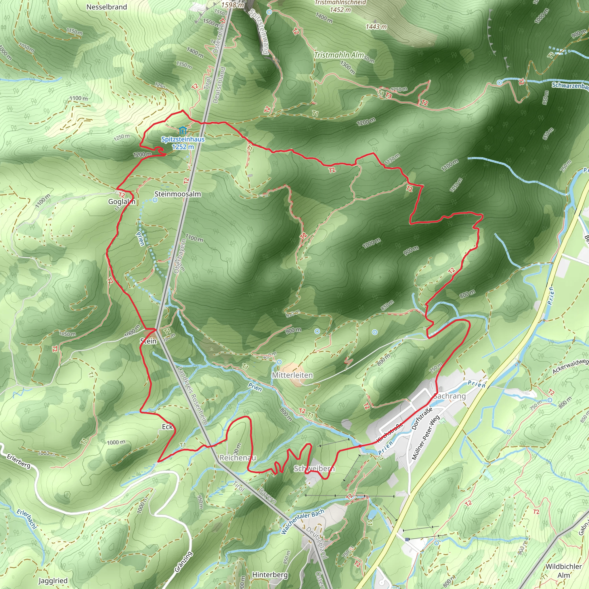 Reichenau via Wanderweg mobile static map