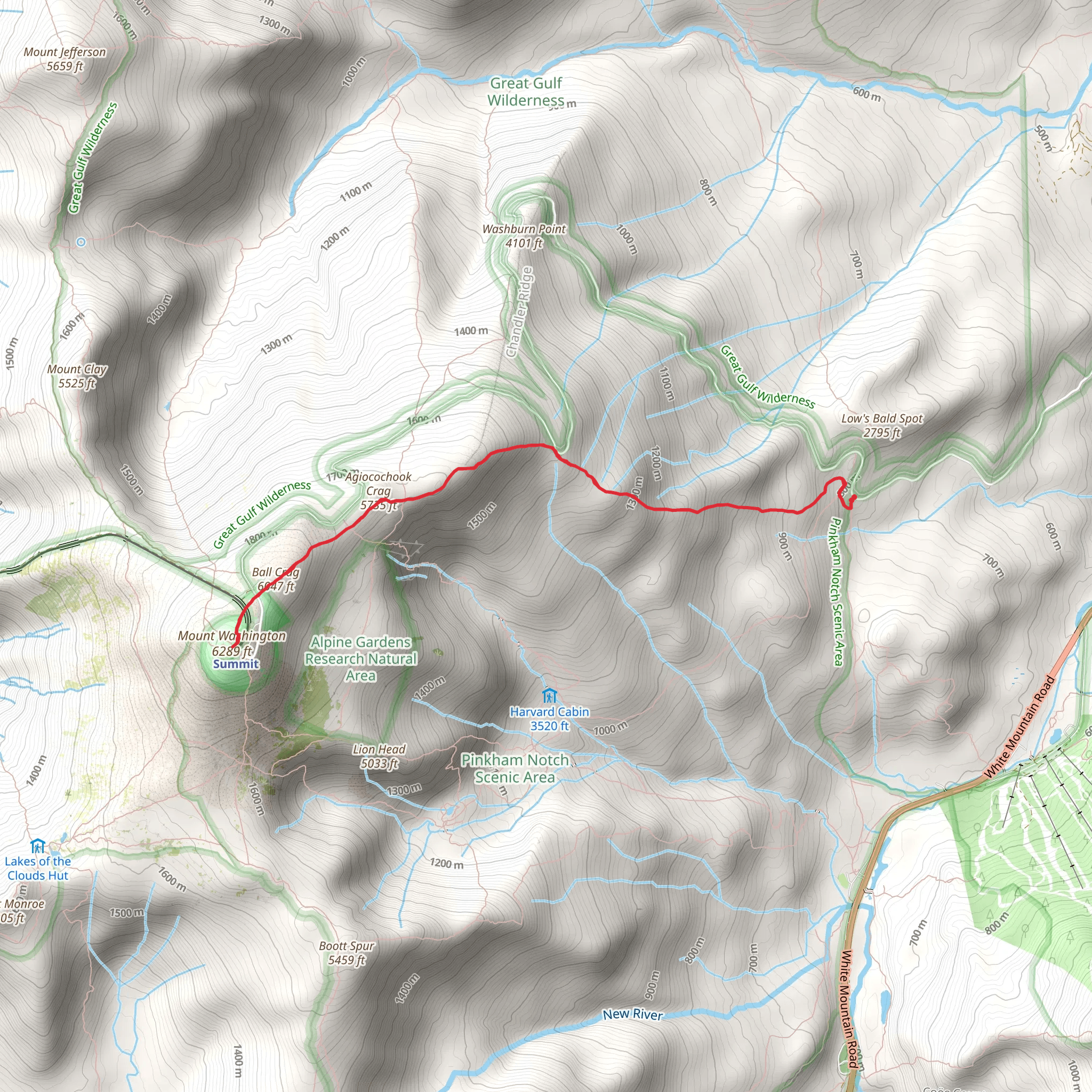 Agiocochook Crag via Nelson Crag Trail mobile static map