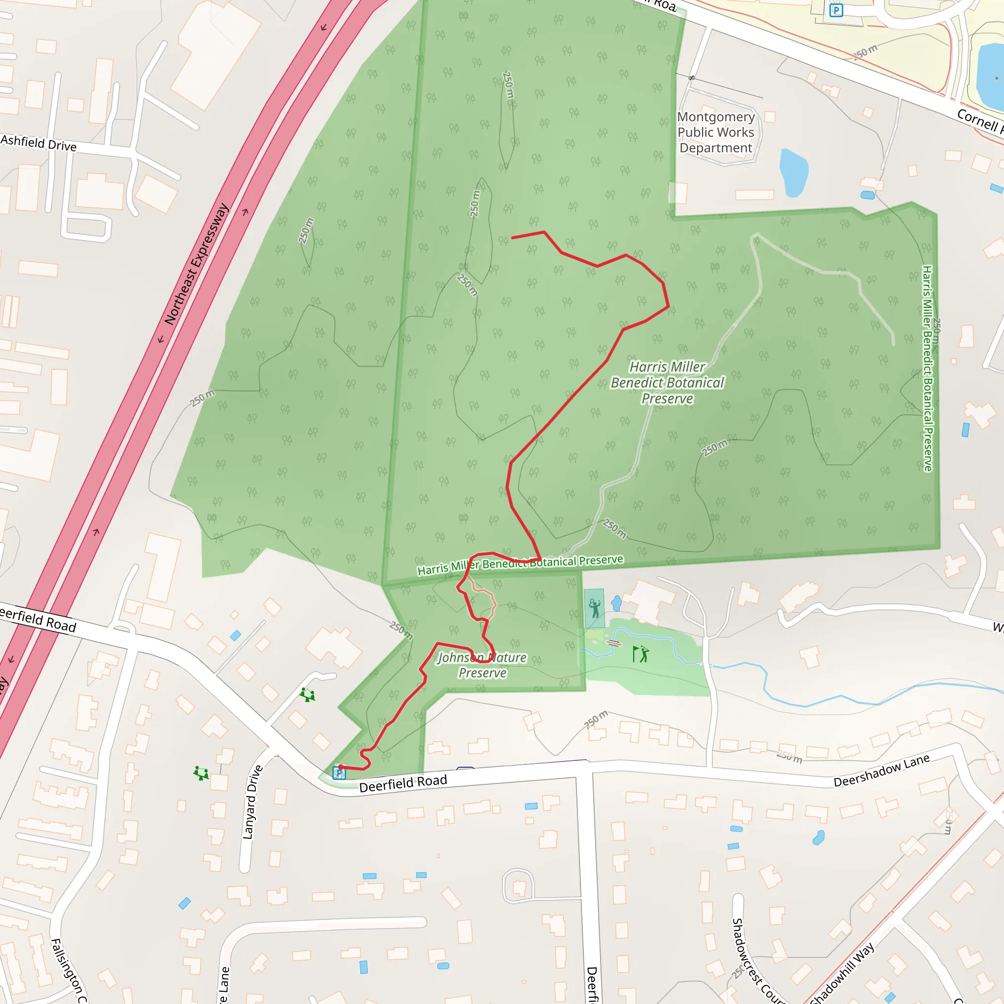 Harris Miller Benedict Botanical Preserve mobile static map