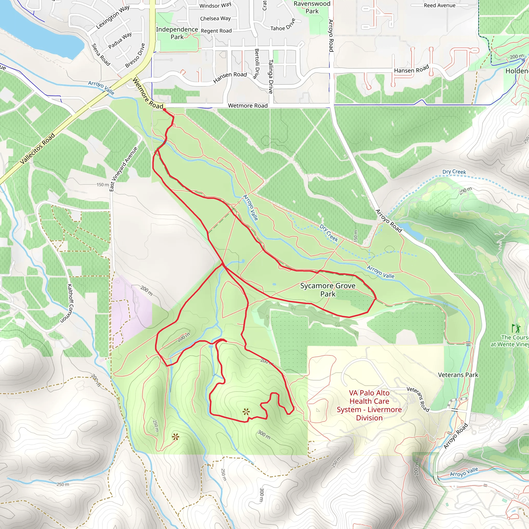 Wagon Road and Winery Loop Trail mobile static map
