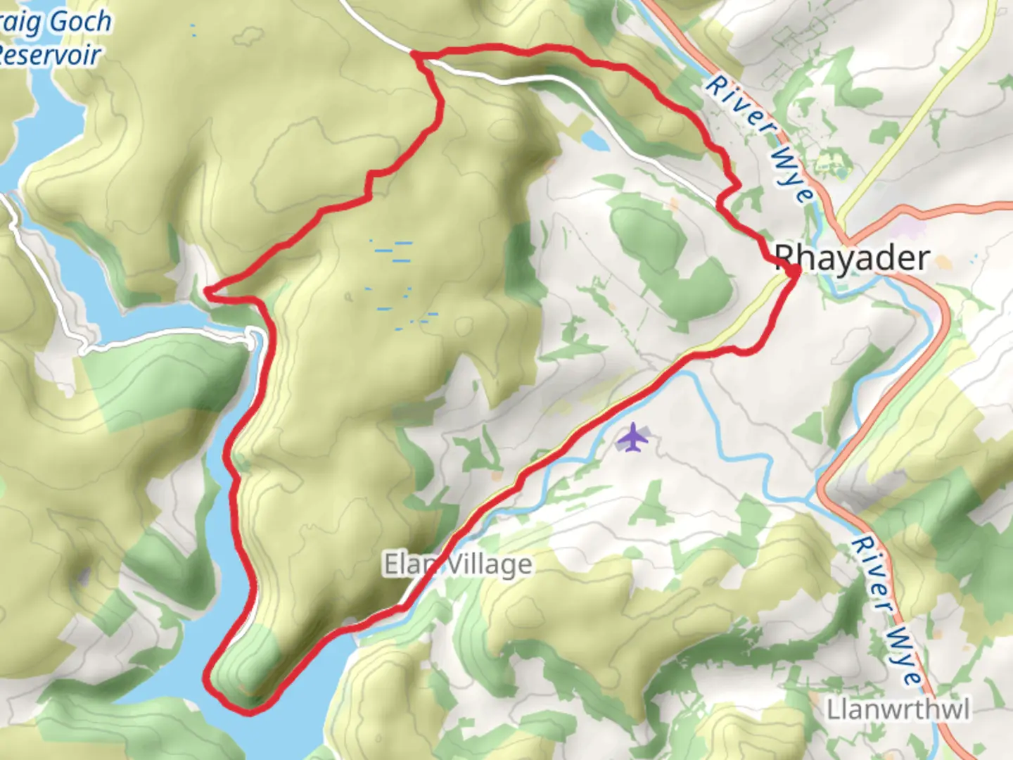 An image depicting the trail ElanRhayader and its surrounding area.