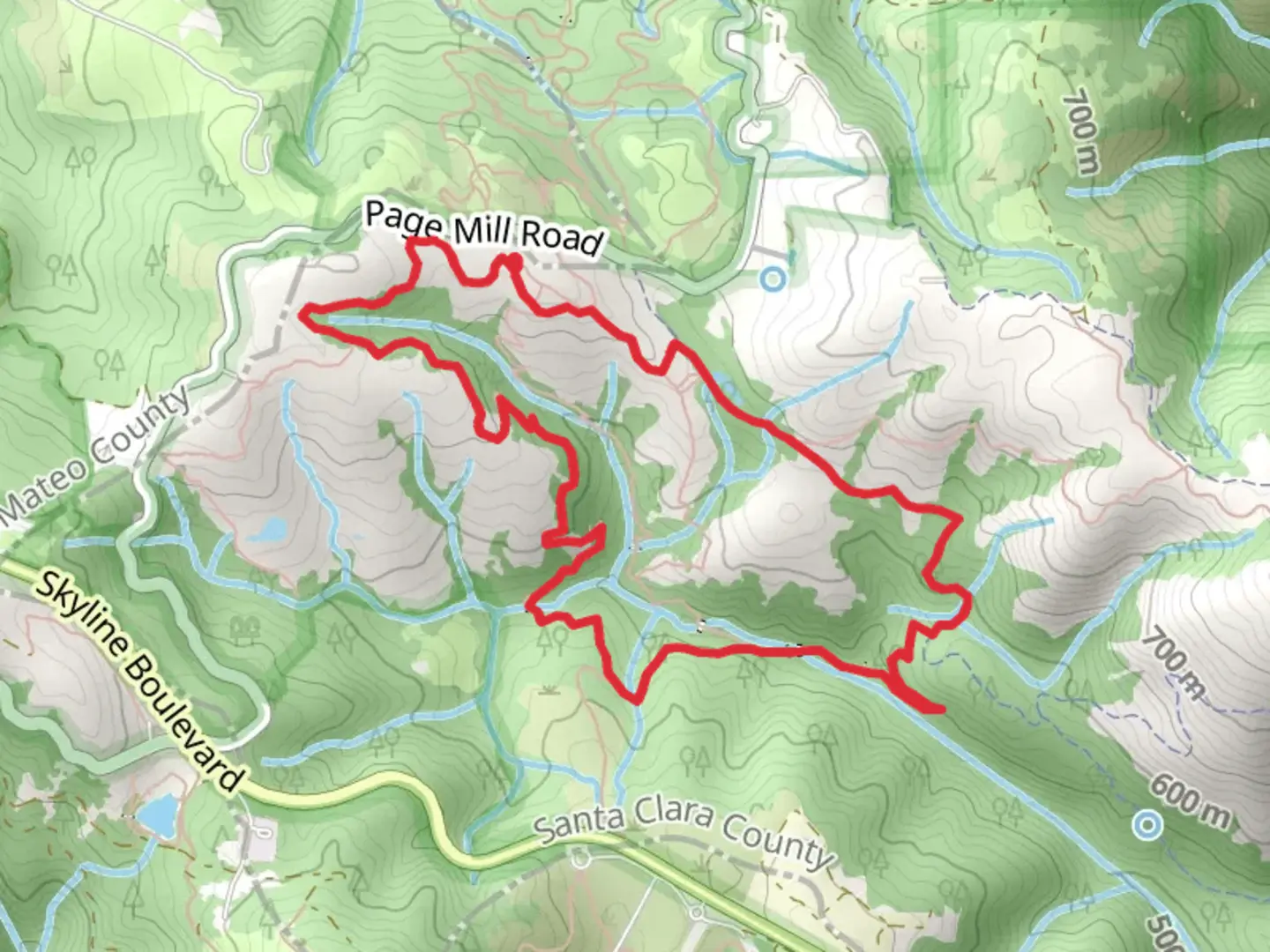 An image depicting the trail Canyon Trail, Six Road Trail and Lower White Oak Trail and its surrounding area.