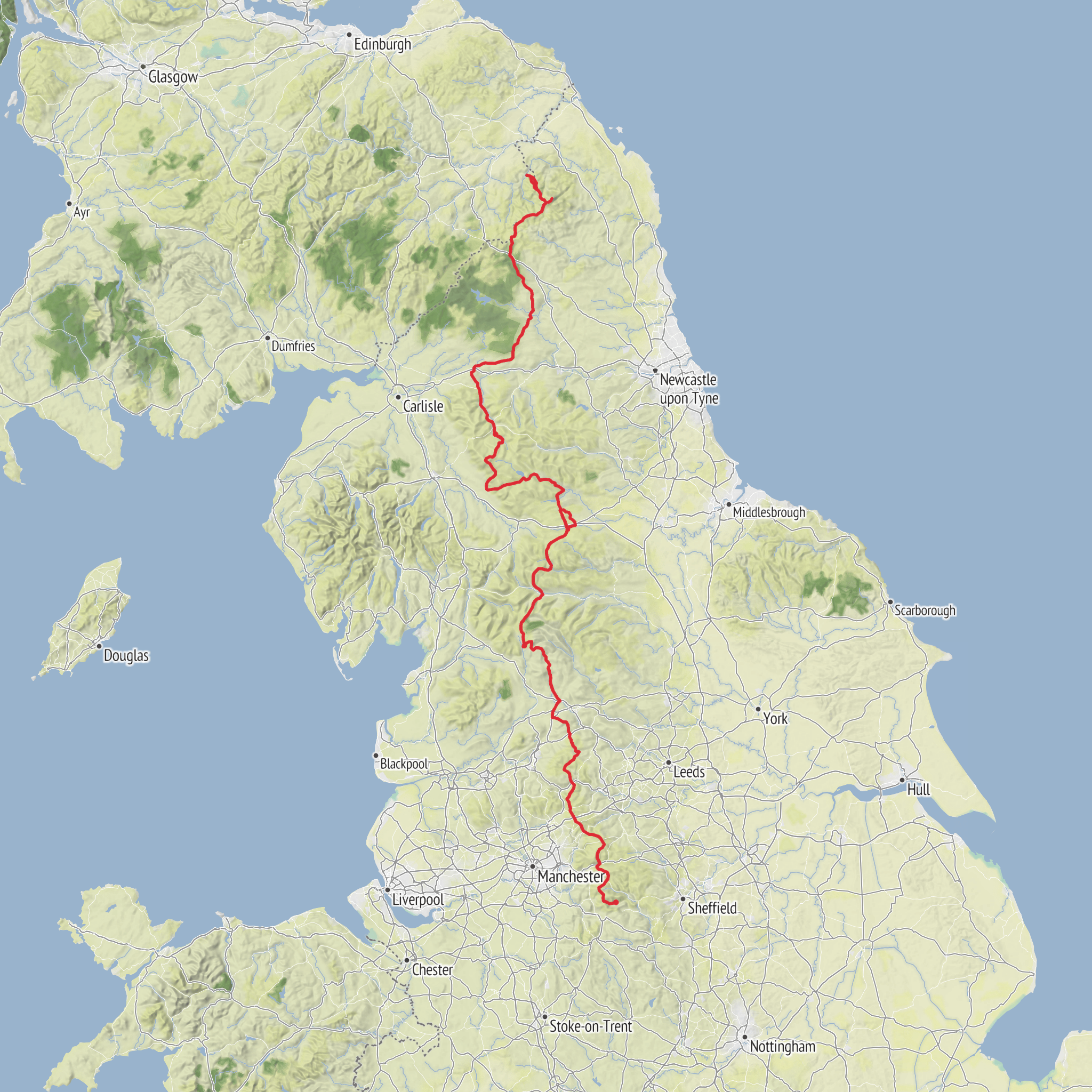 Pennine Way mobile static map