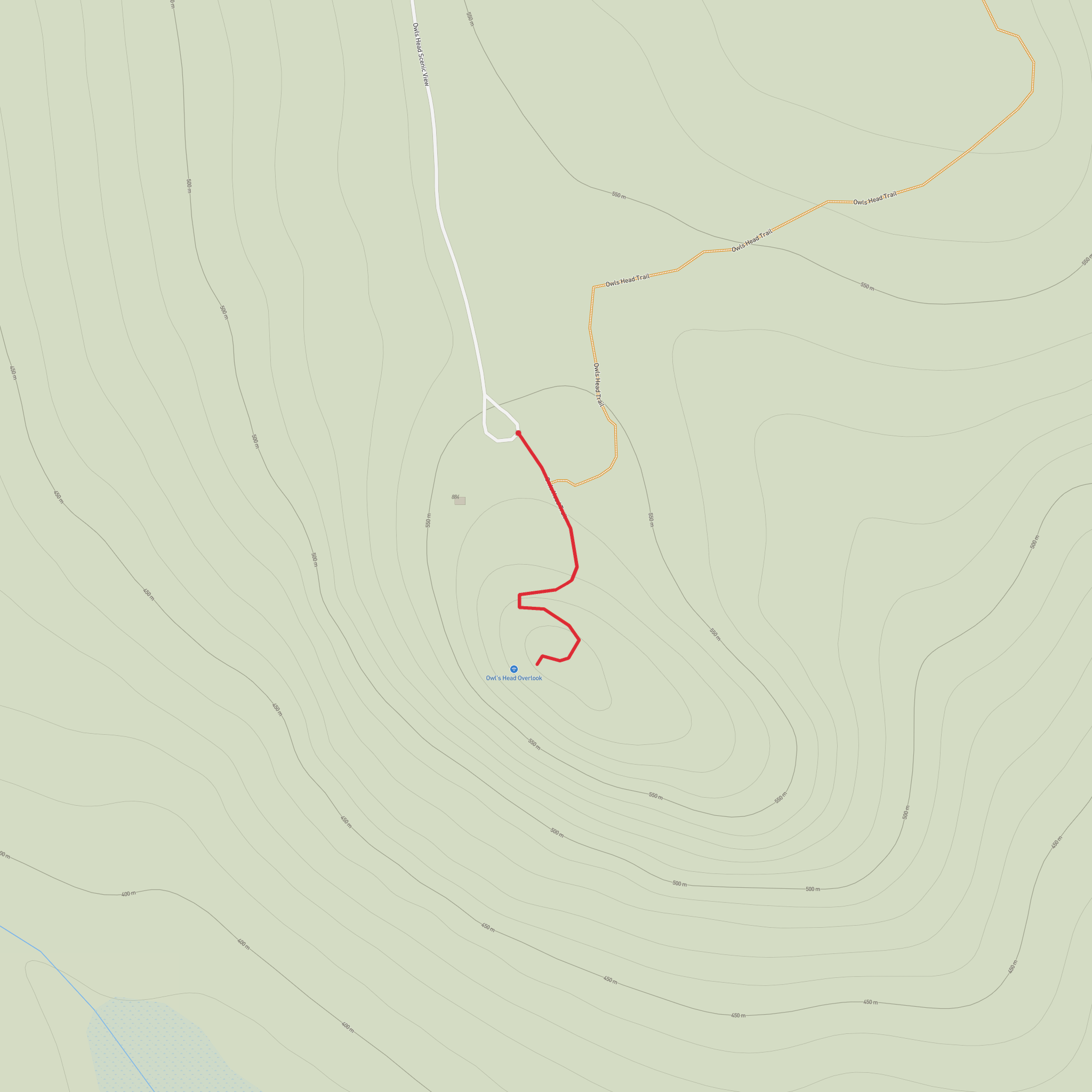 Owl's Head Trail mobile static map