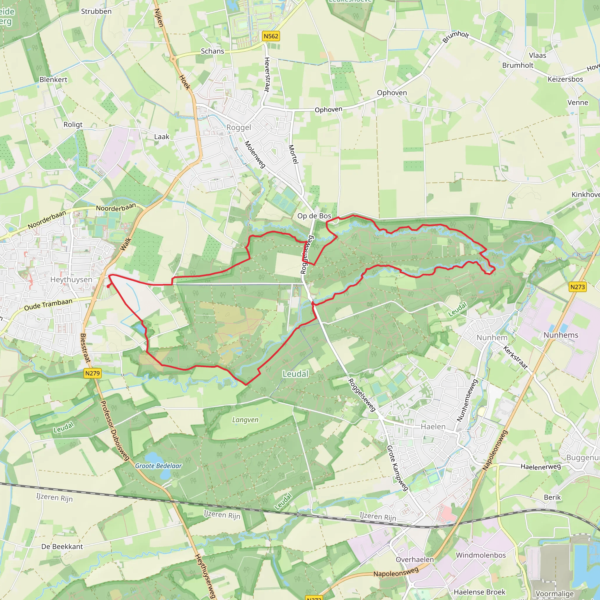 Zelsterbeek and Leubeek in Leudal mobile static map