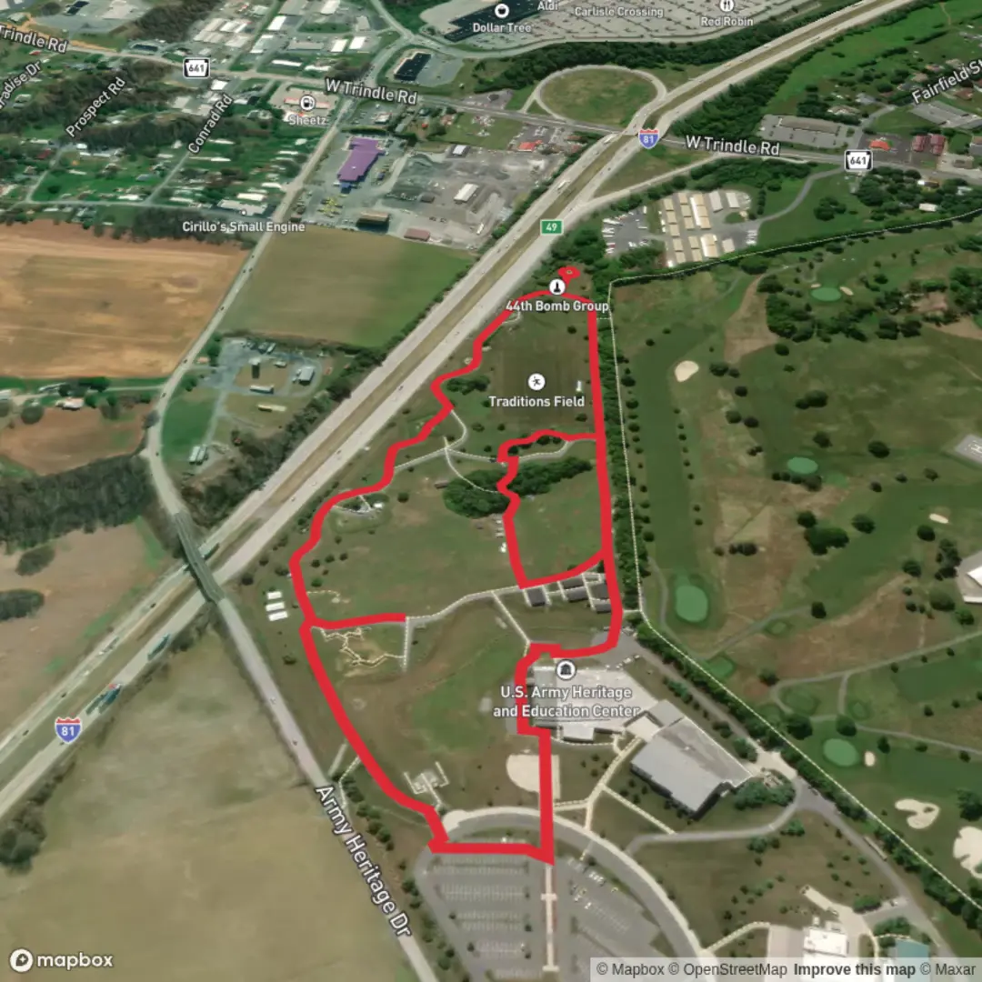 An image depicting the trail Army Heritage Trail and its surrounding area.