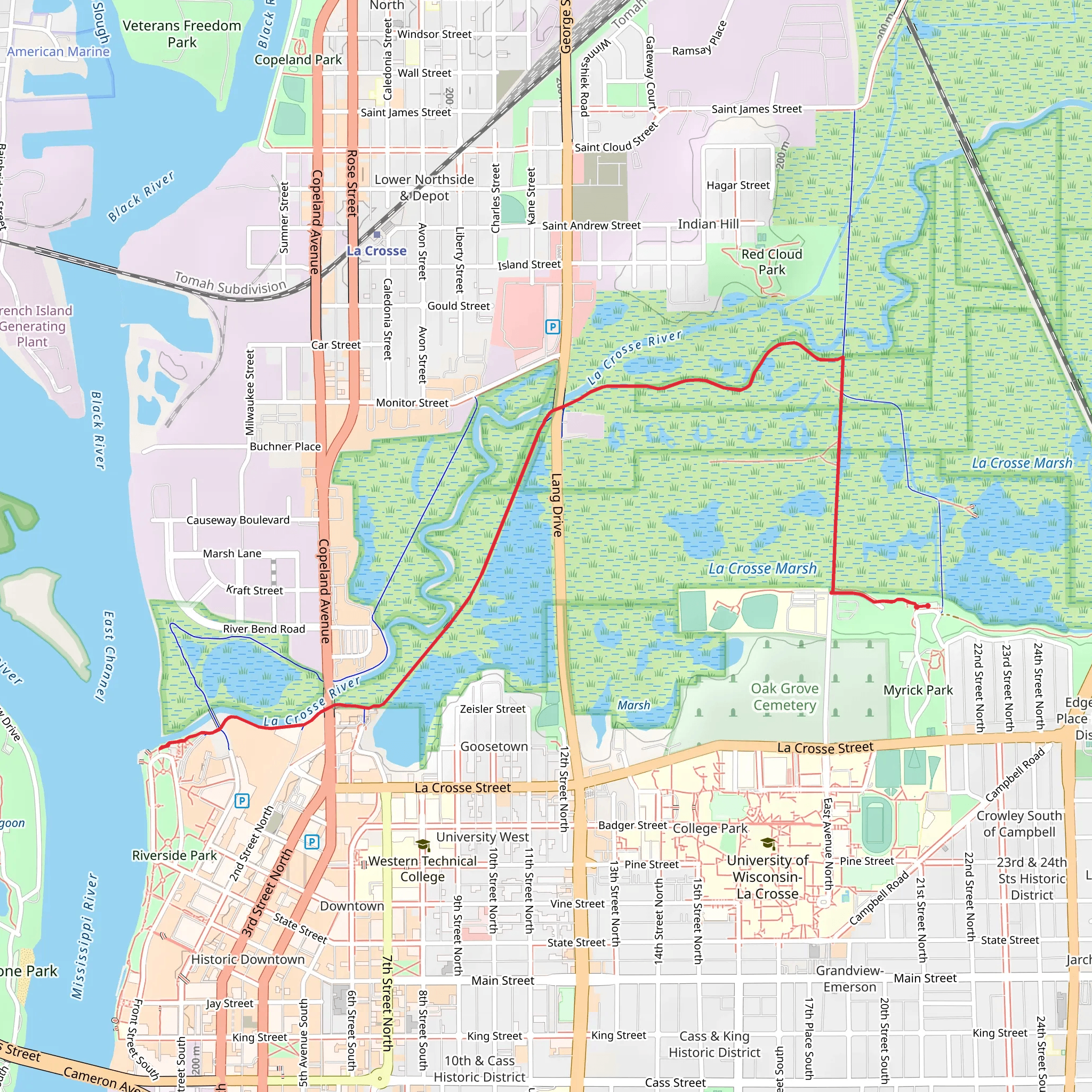 Grand Crossing Trail and Vietnam Veterans Trail mobile static map
