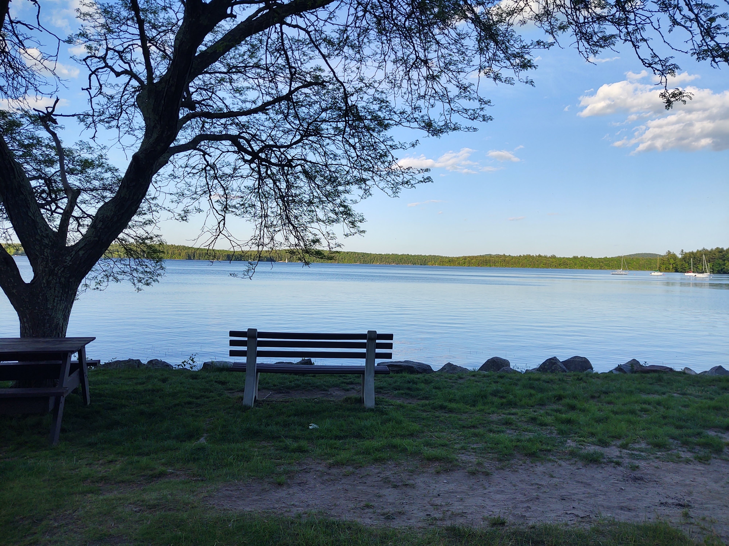 An image depicting the trail Massabesic Lake from Sharp Hill to Manchaster and its surrounding area.