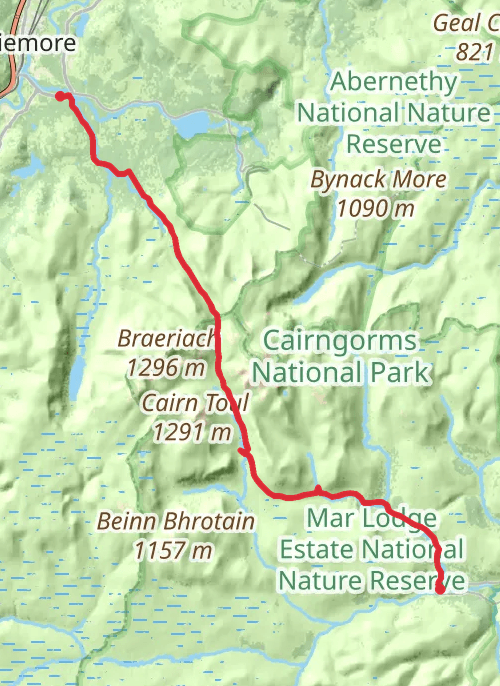 Lairig Ghru 30km for 30 years mobile static map