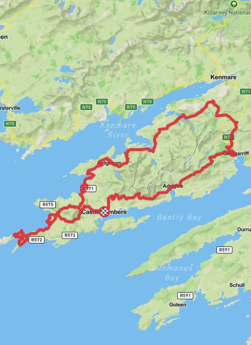 A map preview of the recording County Cork Trail Running.