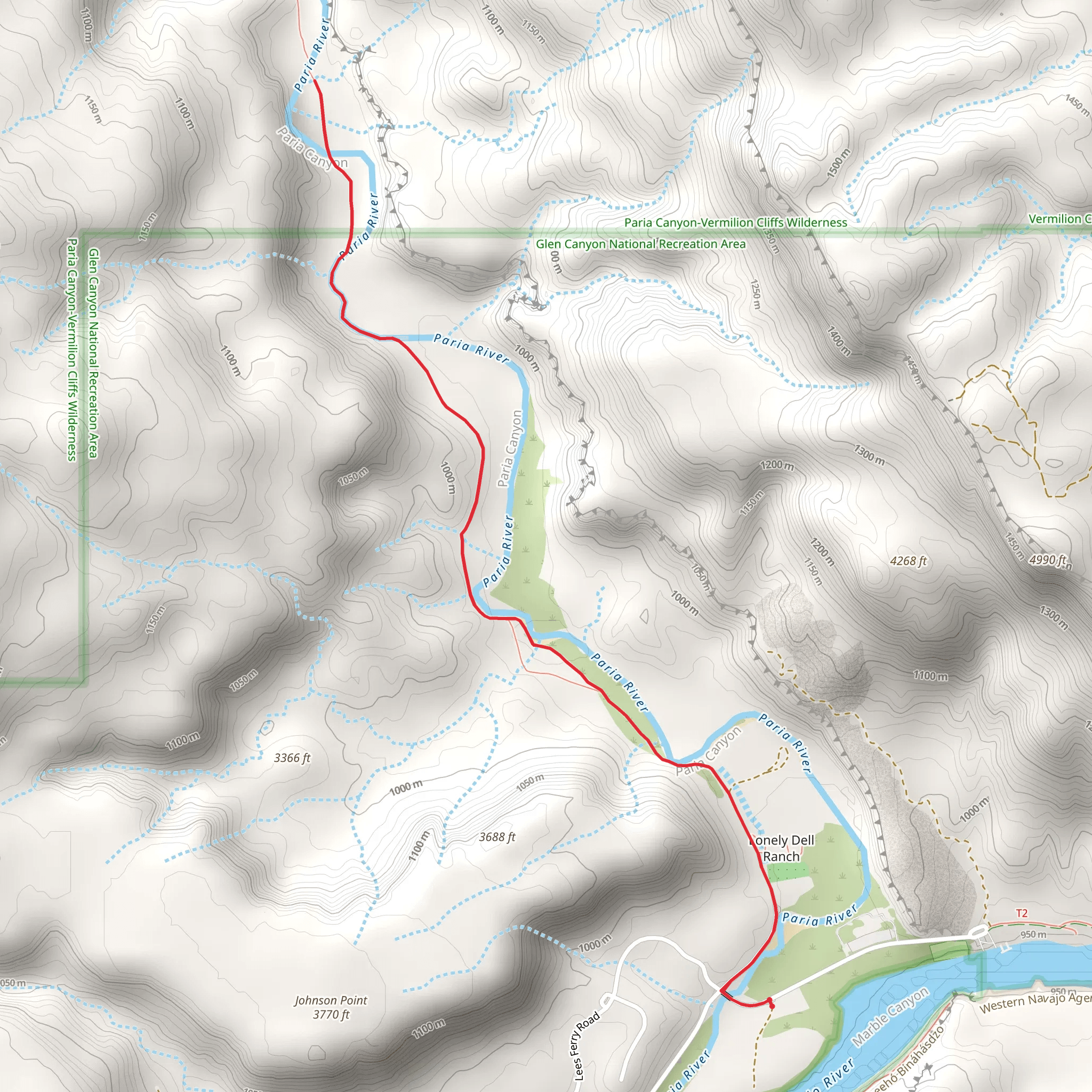 Paria River mobile static map