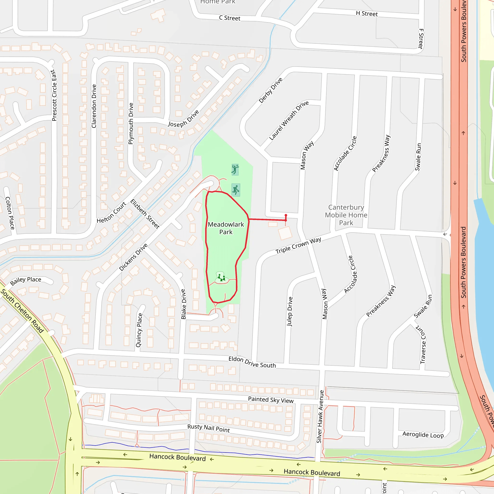 Meadowlark Park Loop mobile static map
