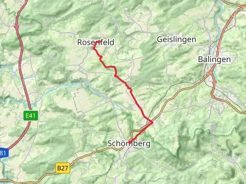 Schömberg to Rosenfeld via Blaues Minus Rosenfeld - Dotternhausen