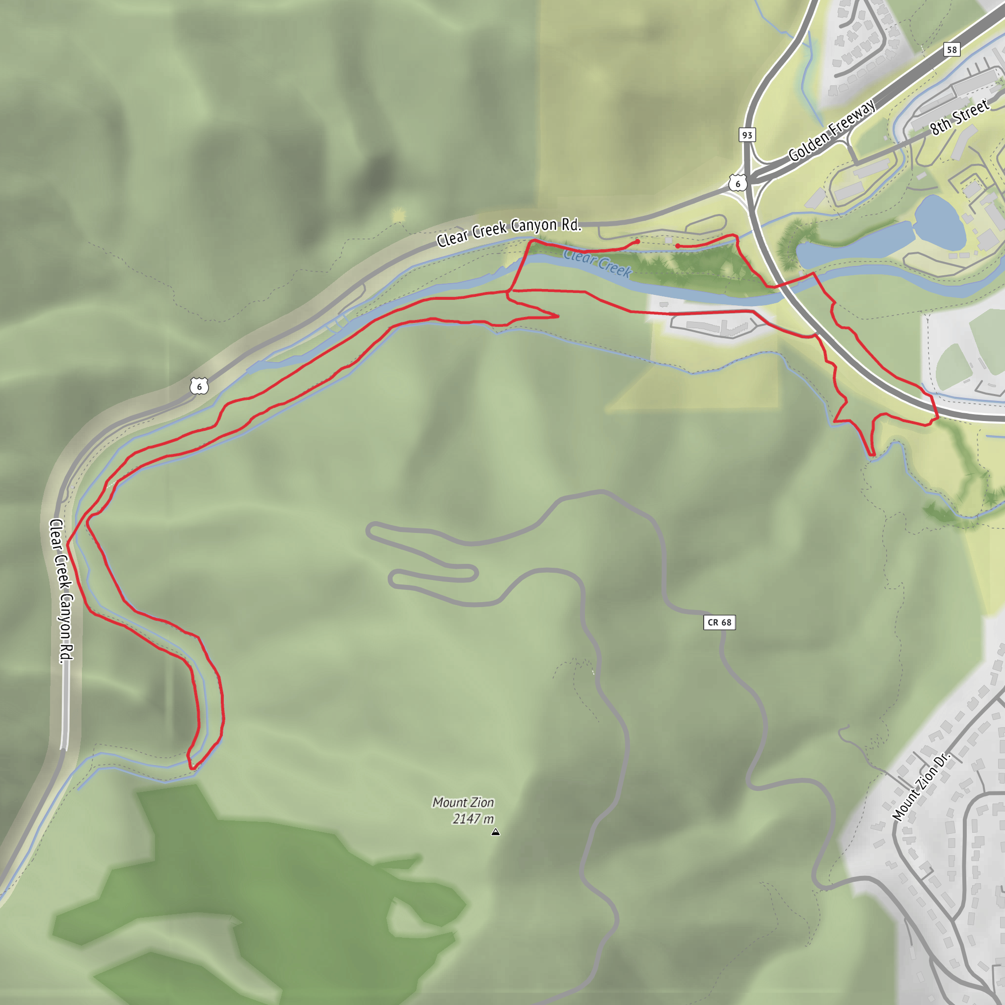 Peaks to Plains and Welch Ditch Loop - Golden mobile static map
