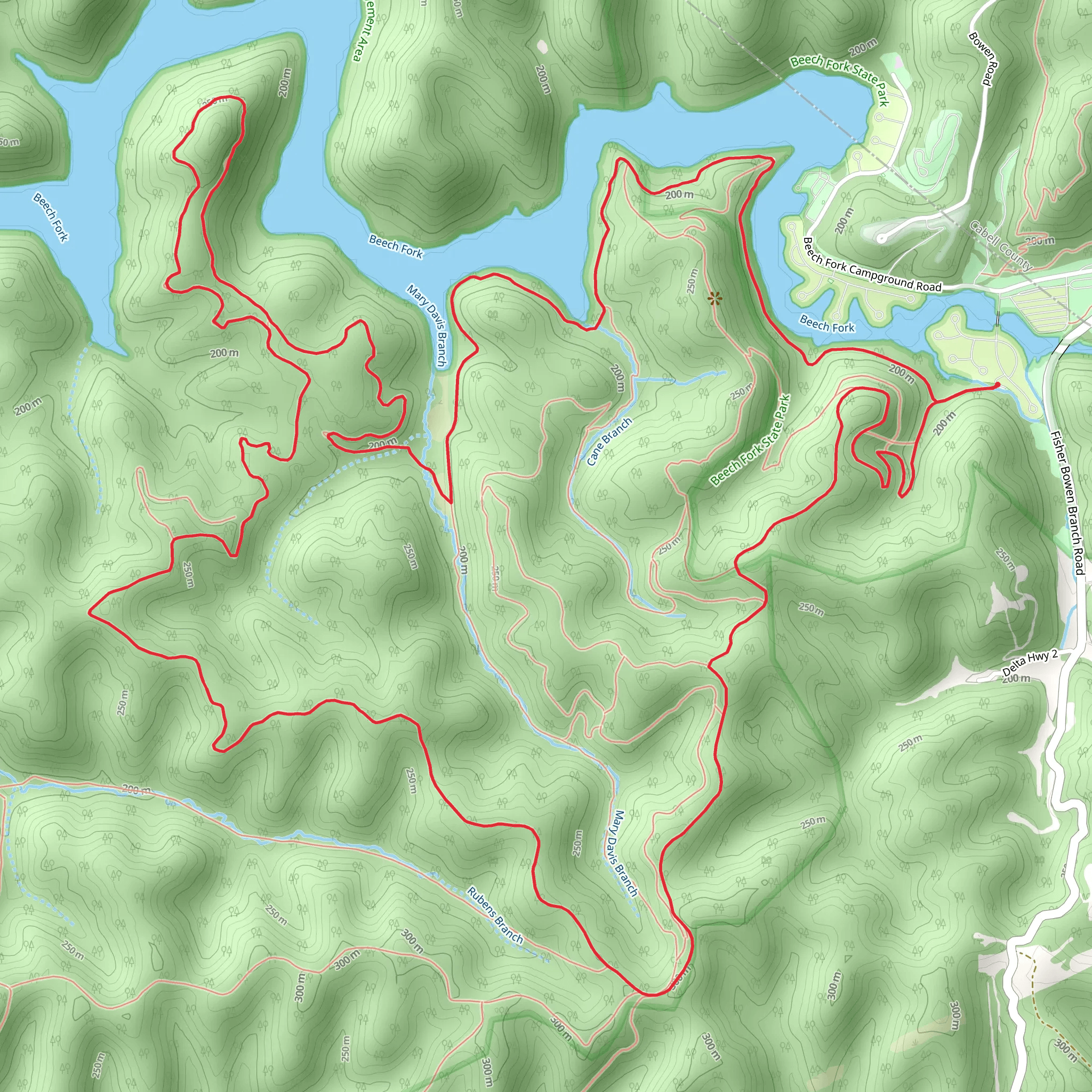 Lost, Rubens Branch and Mary Davis Loop Trail mobile static map