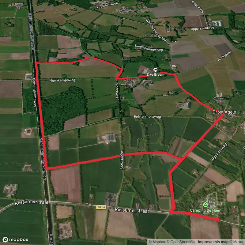 Kanaal Almelo Nordhorn via Noaberpad and Weerselosestraat