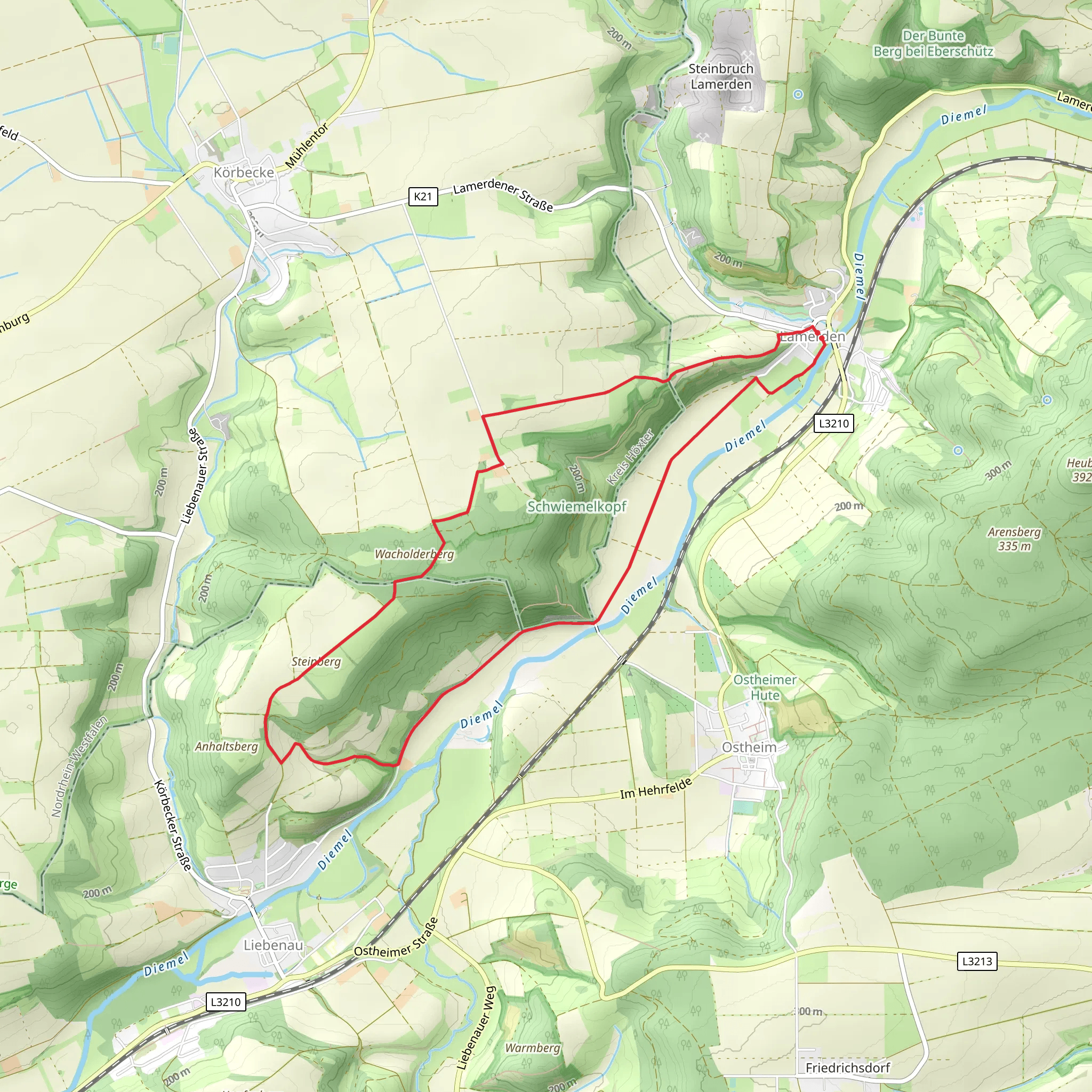 Liebenau Rundweg Round mobile static map