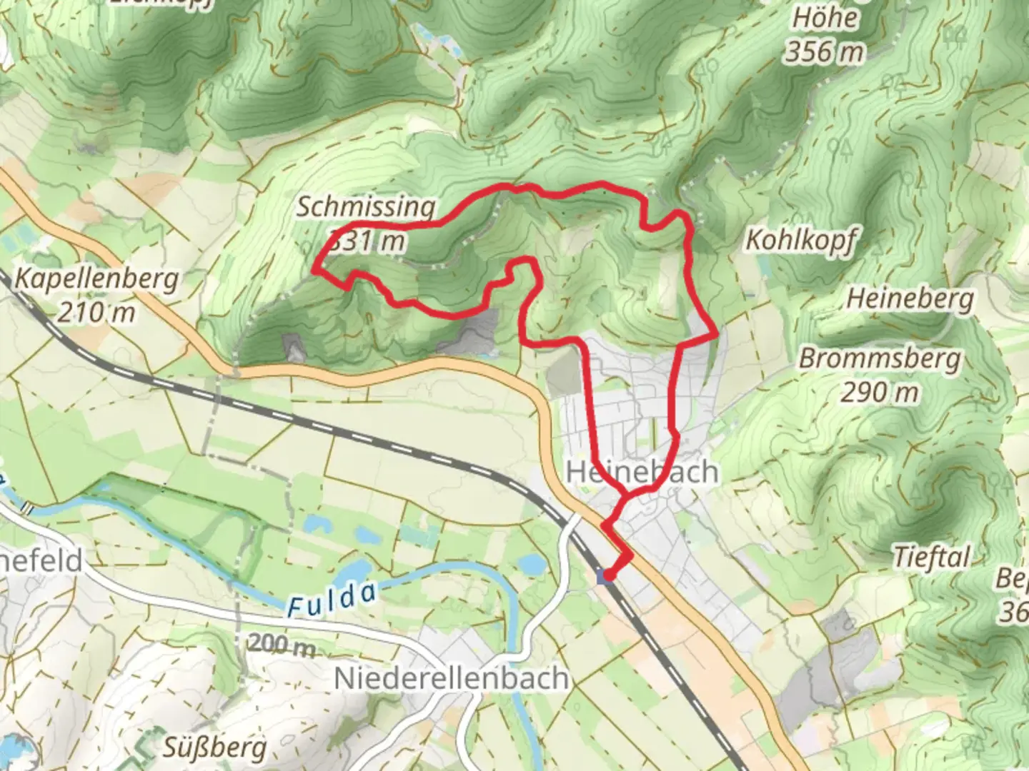 An image depicting the trail Eiszeitwanderweg and its surrounding area.