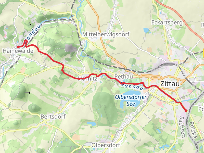 Hochschule to Hainewalde via Hainewalde - Zittau