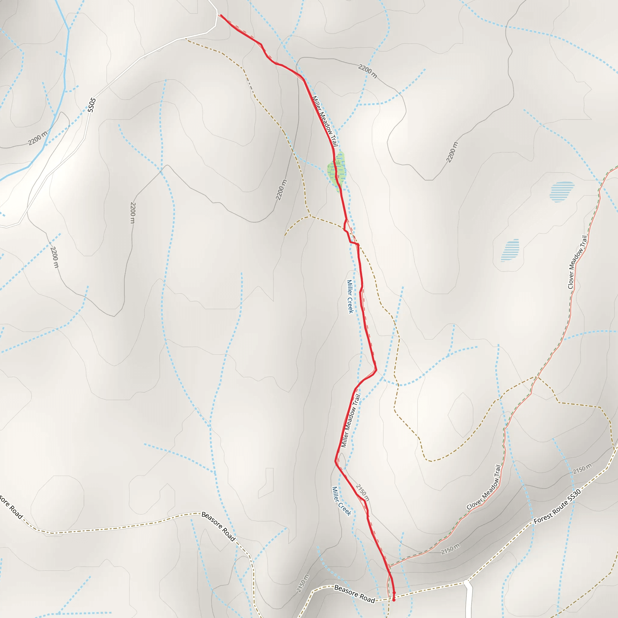 Miller Meadow Trail mobile static map