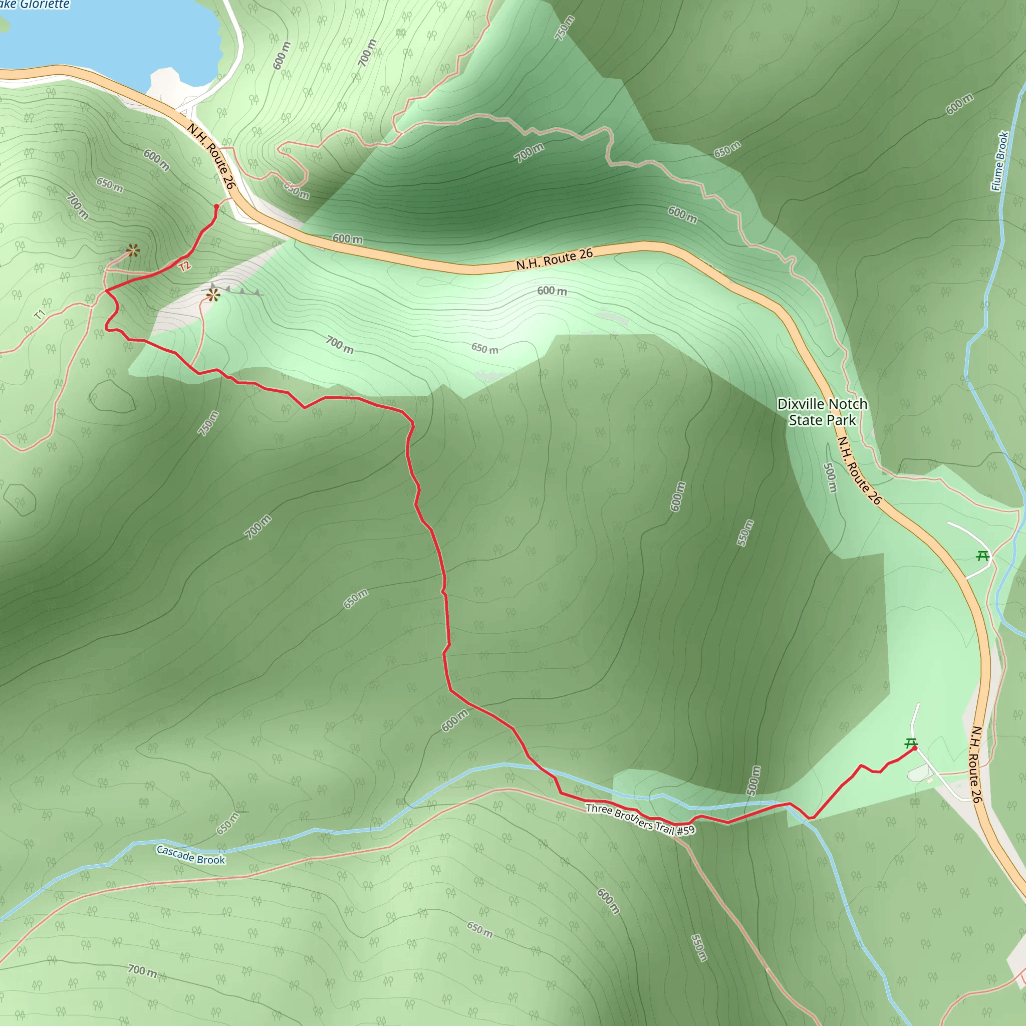 Table Rock via Cohos Trail mobile static map