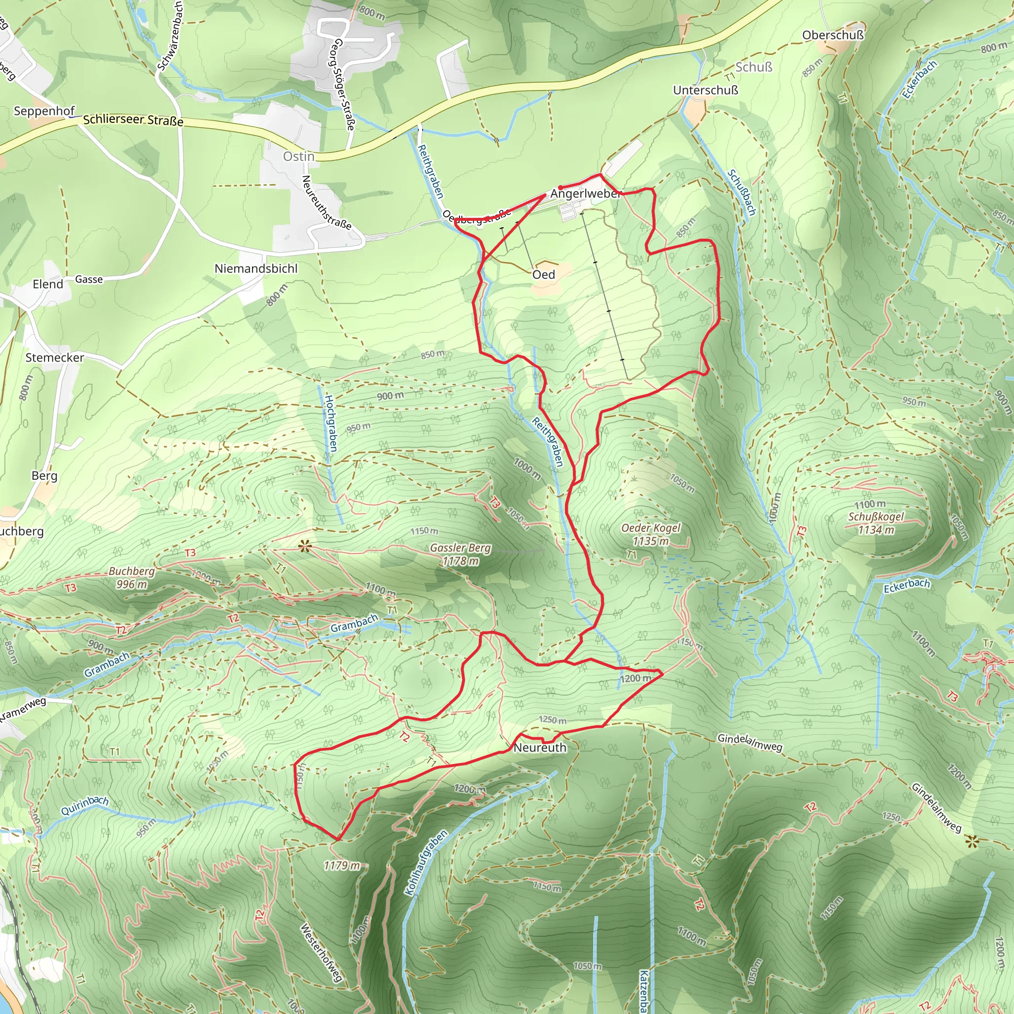 Reithgraben Loop and Sommerrodelbahn Loop mobile static map
