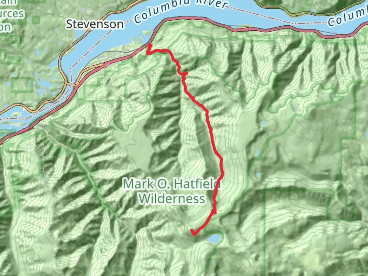 An image depicting the trail Chinidere Mountain via Herman Creek Trail and its surrounding area.
