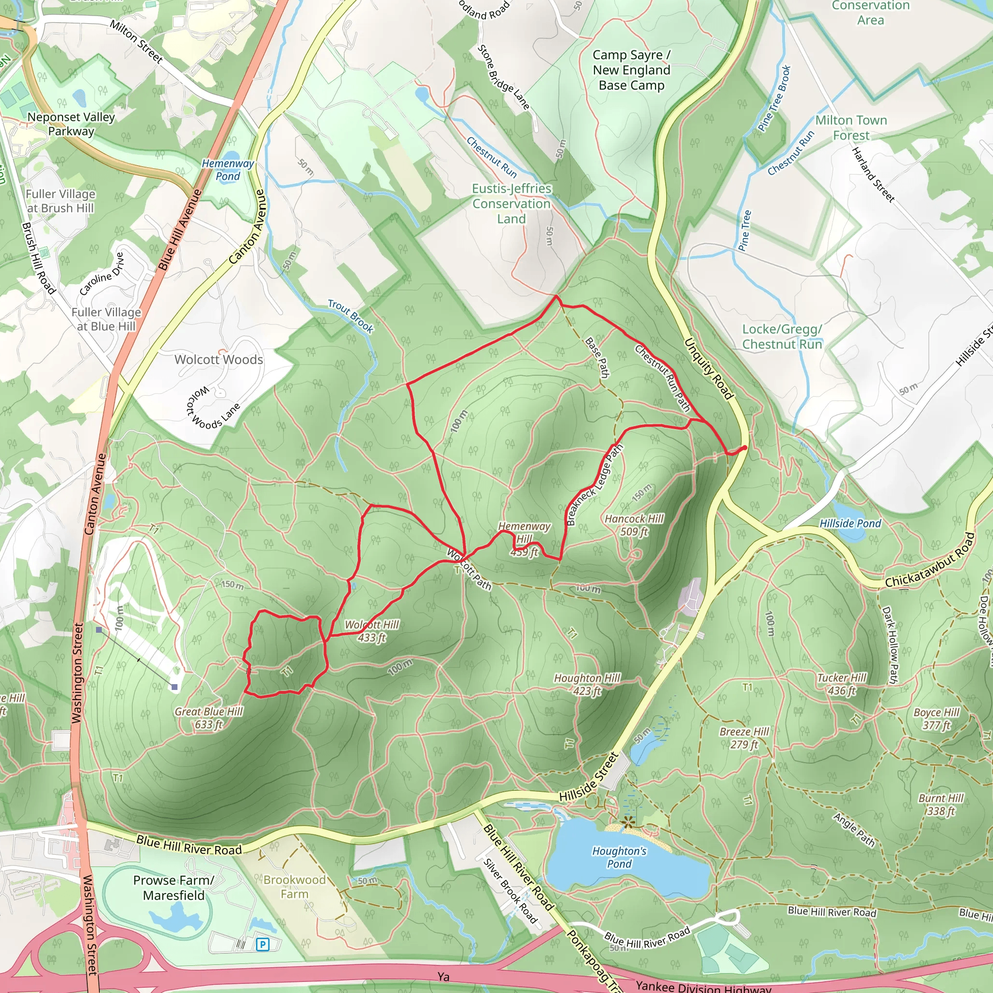 Hemenway Hill and Wolcott Hill Loop mobile static map