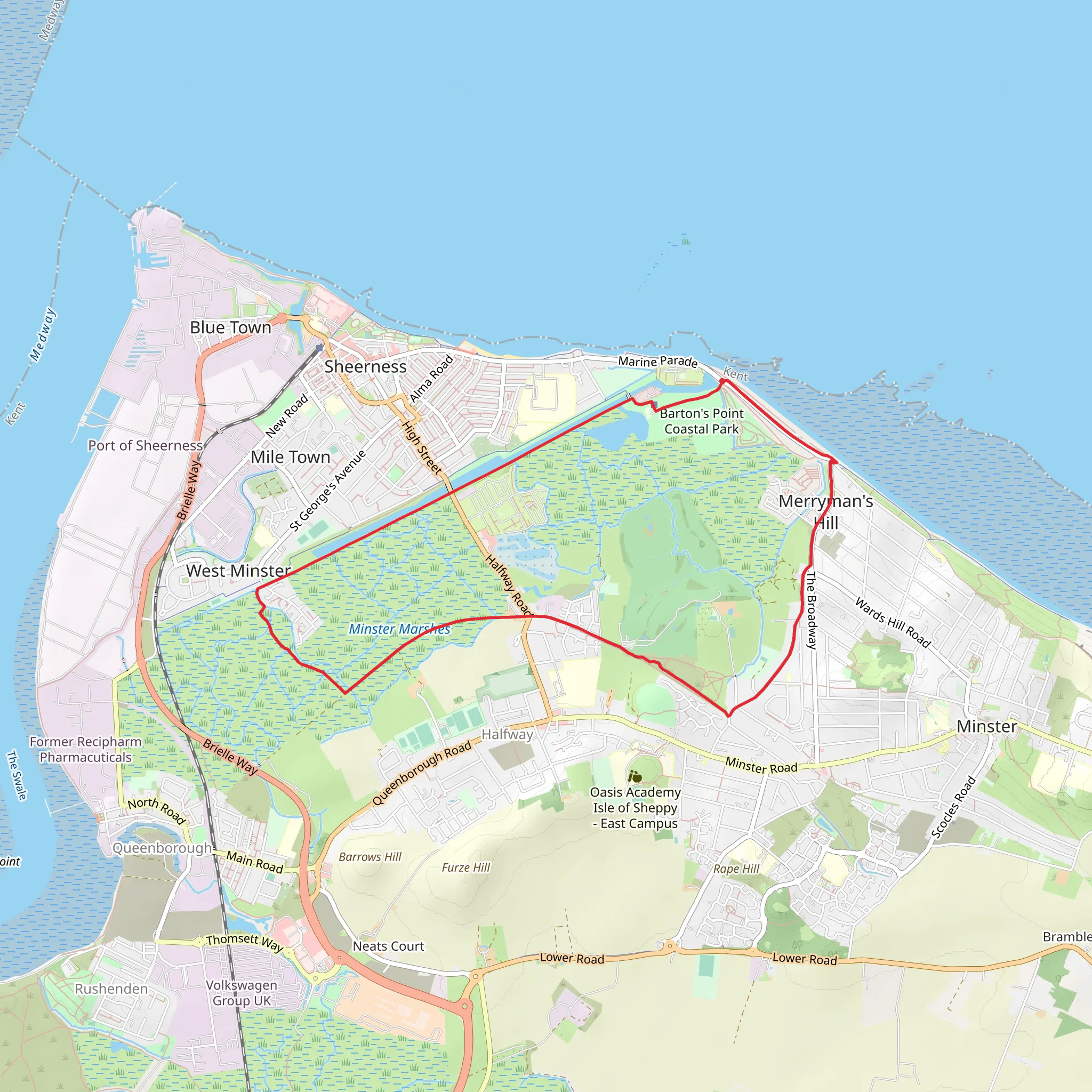 Barton's Point Coastal Park mobile static map