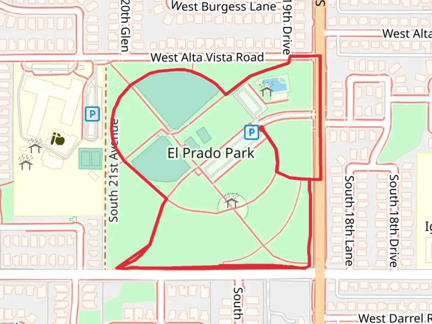 An image depicting the trail South Vista Grande Avenue Loop and its surrounding area.
