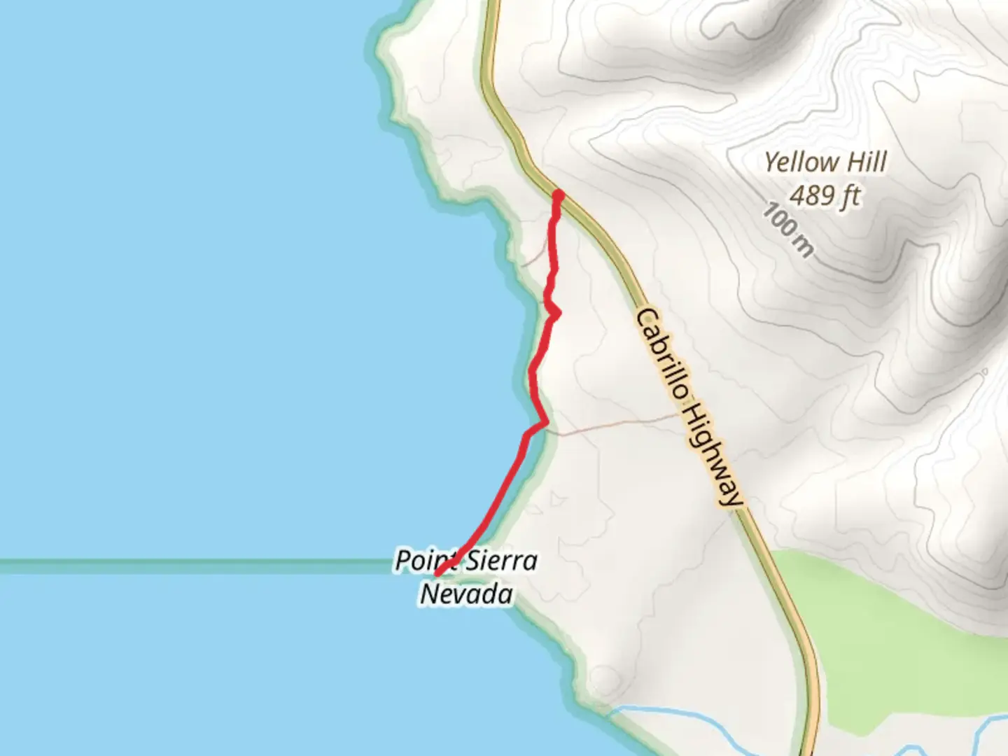 An image depicting the trail Point Sierra Nevada - North and its surrounding area.