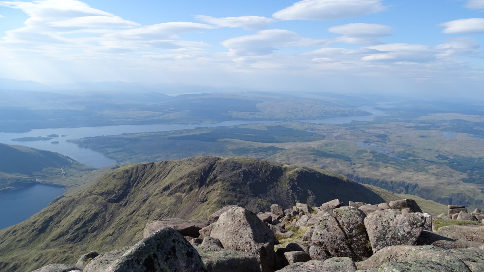 An image depicting the trail Ben Cruachan via Meall Cuanail and its surrounding area.