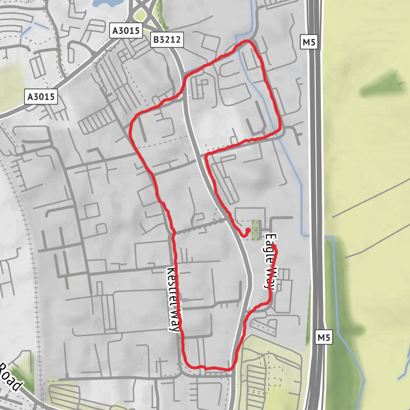 A map preview of the recording Exeter Walking.