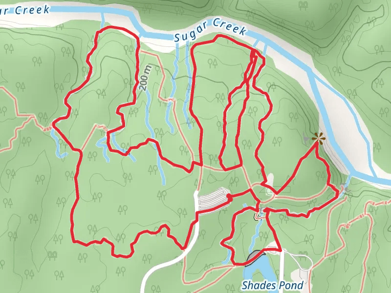 Loop beside Sugar Creek - Shades Pond