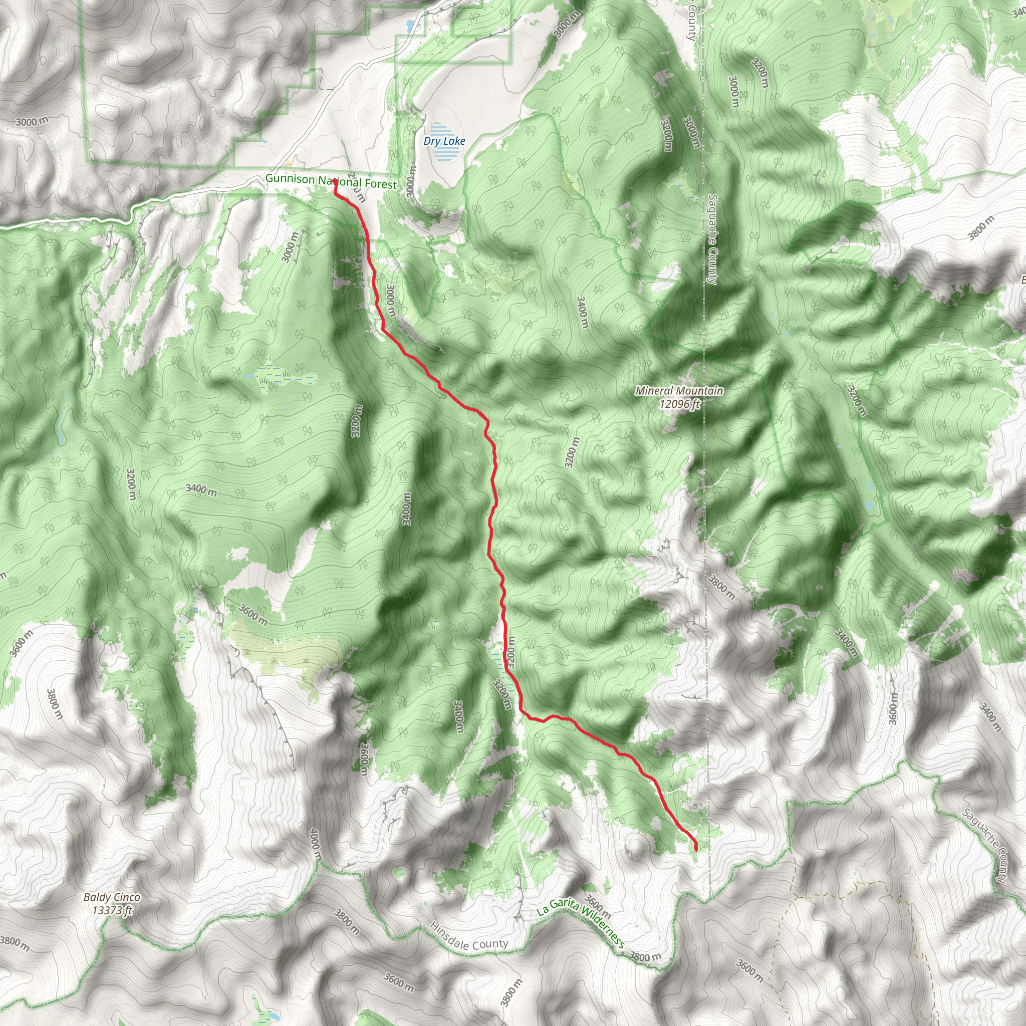 East Mineral Creek Trail via Mineral Creek Trail mobile static map