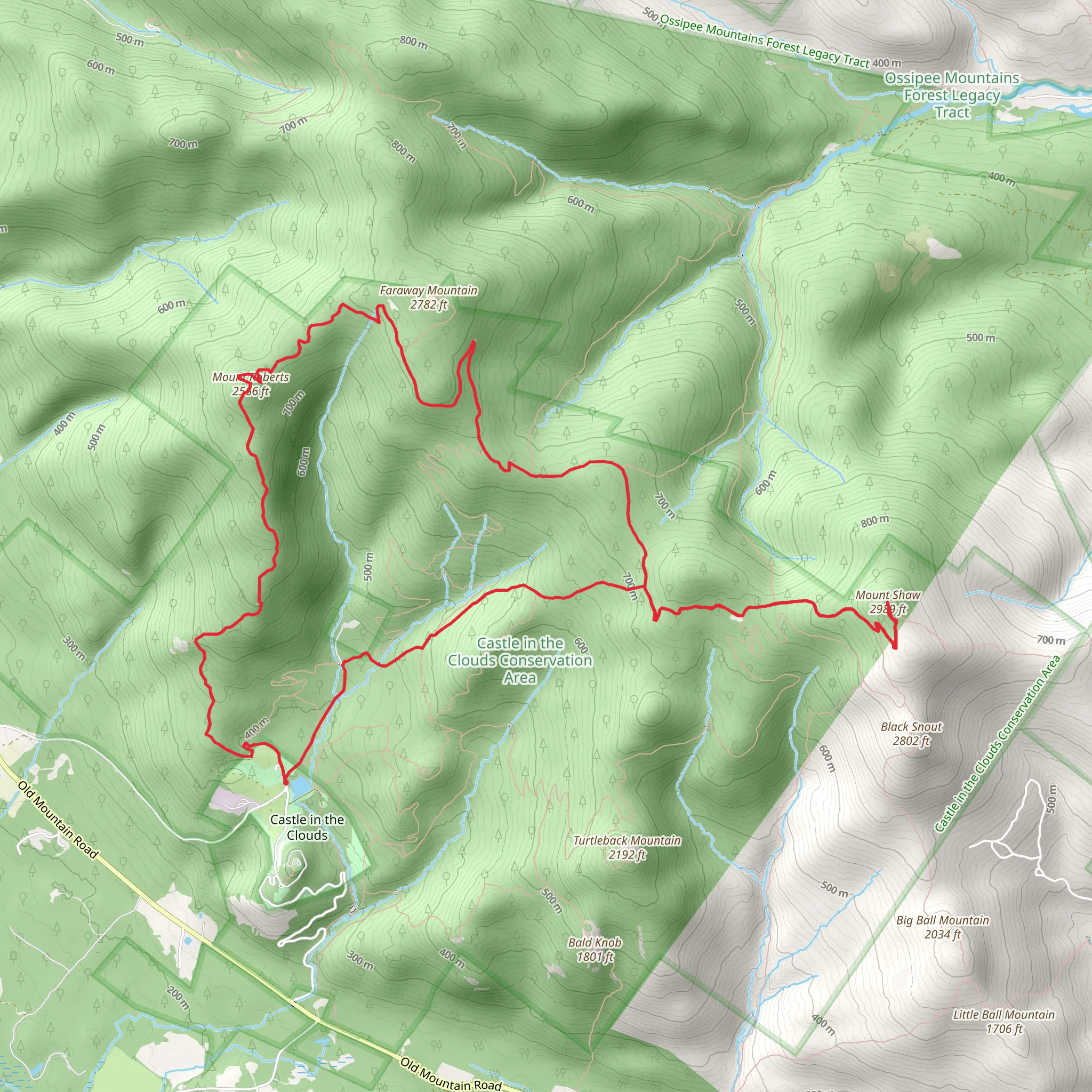 Mount Roberts and Faraway Mountain Loop mobile static map
