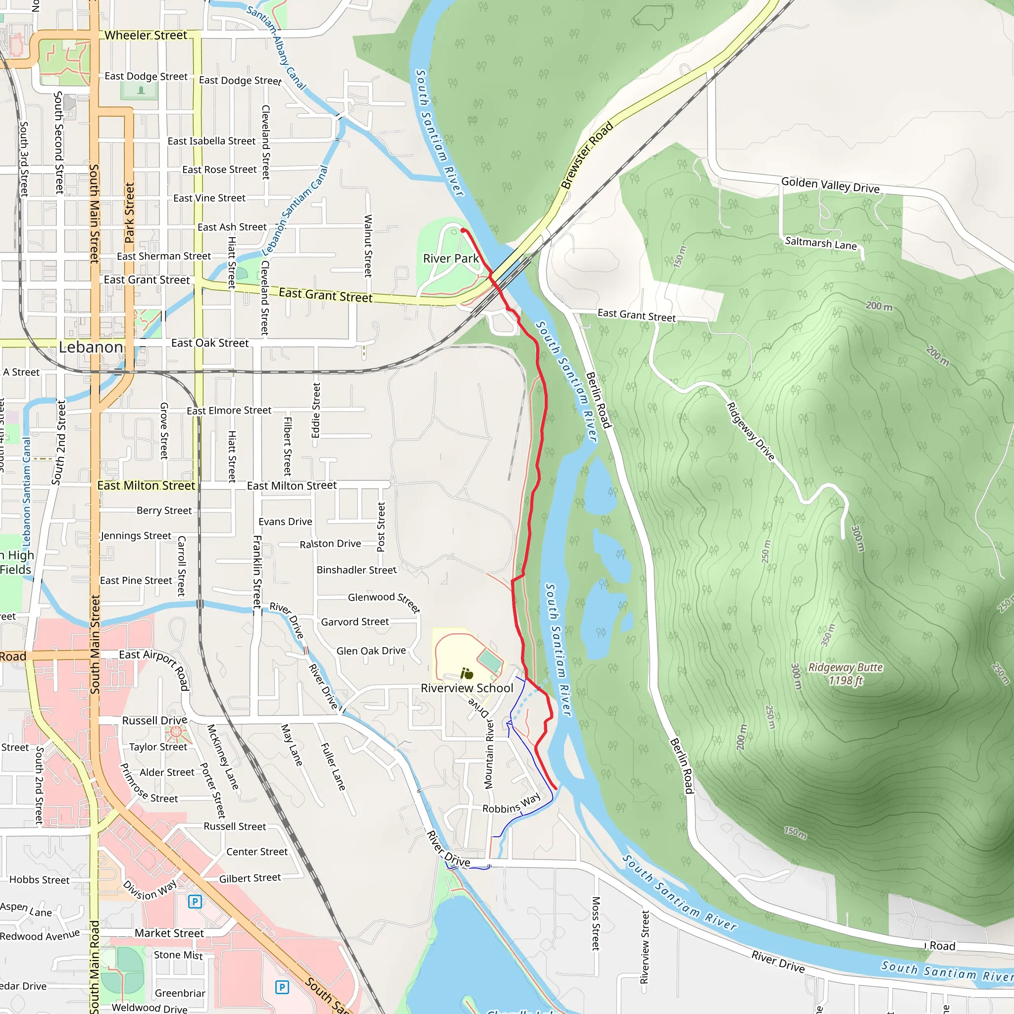 Old MIll Trail from River Park mobile static map