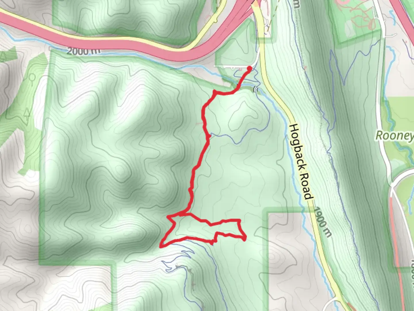An image depicting the trail Cherry Gulch and Red Rocks Loop Trail via Village Walk and its surrounding area.