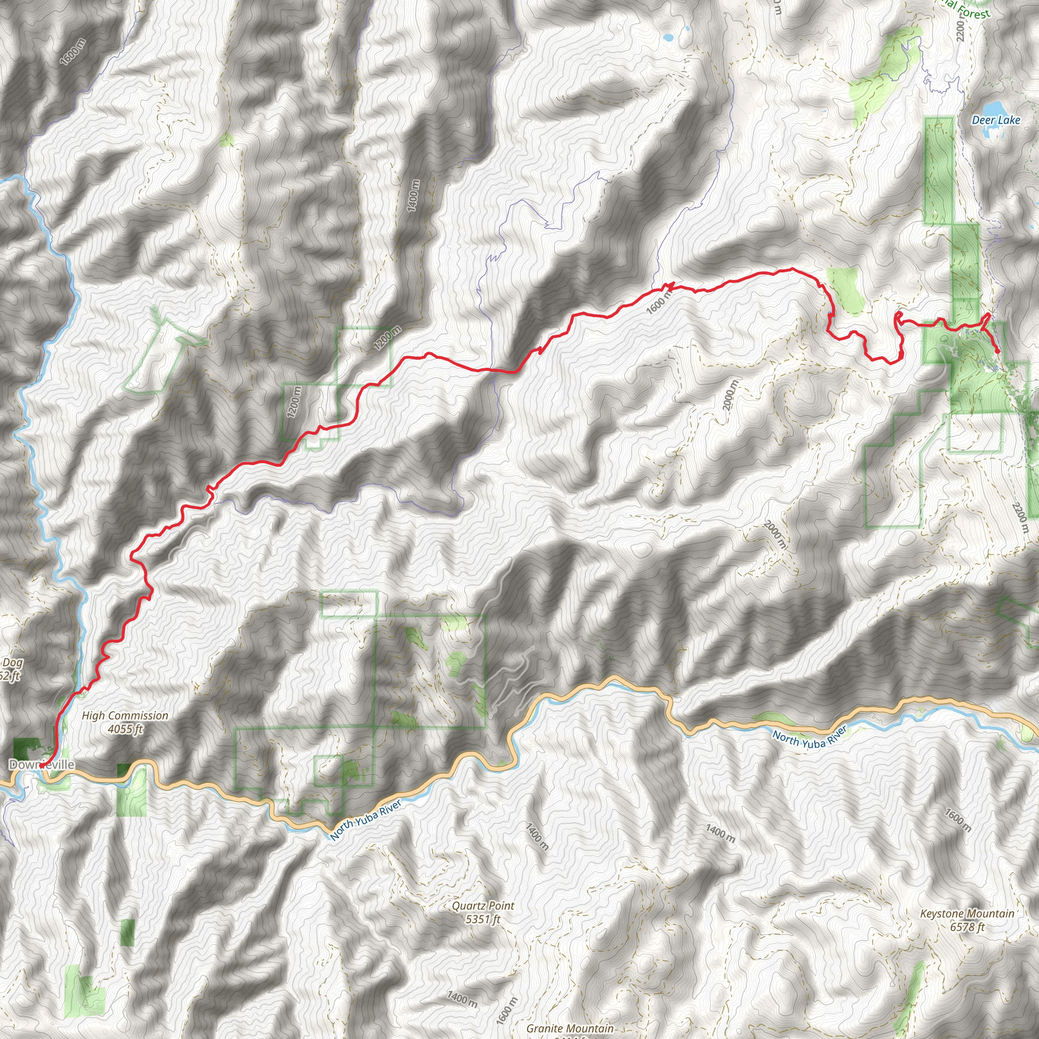 Sunrise, Butcher Ranch and First Divide Trail mobile static map